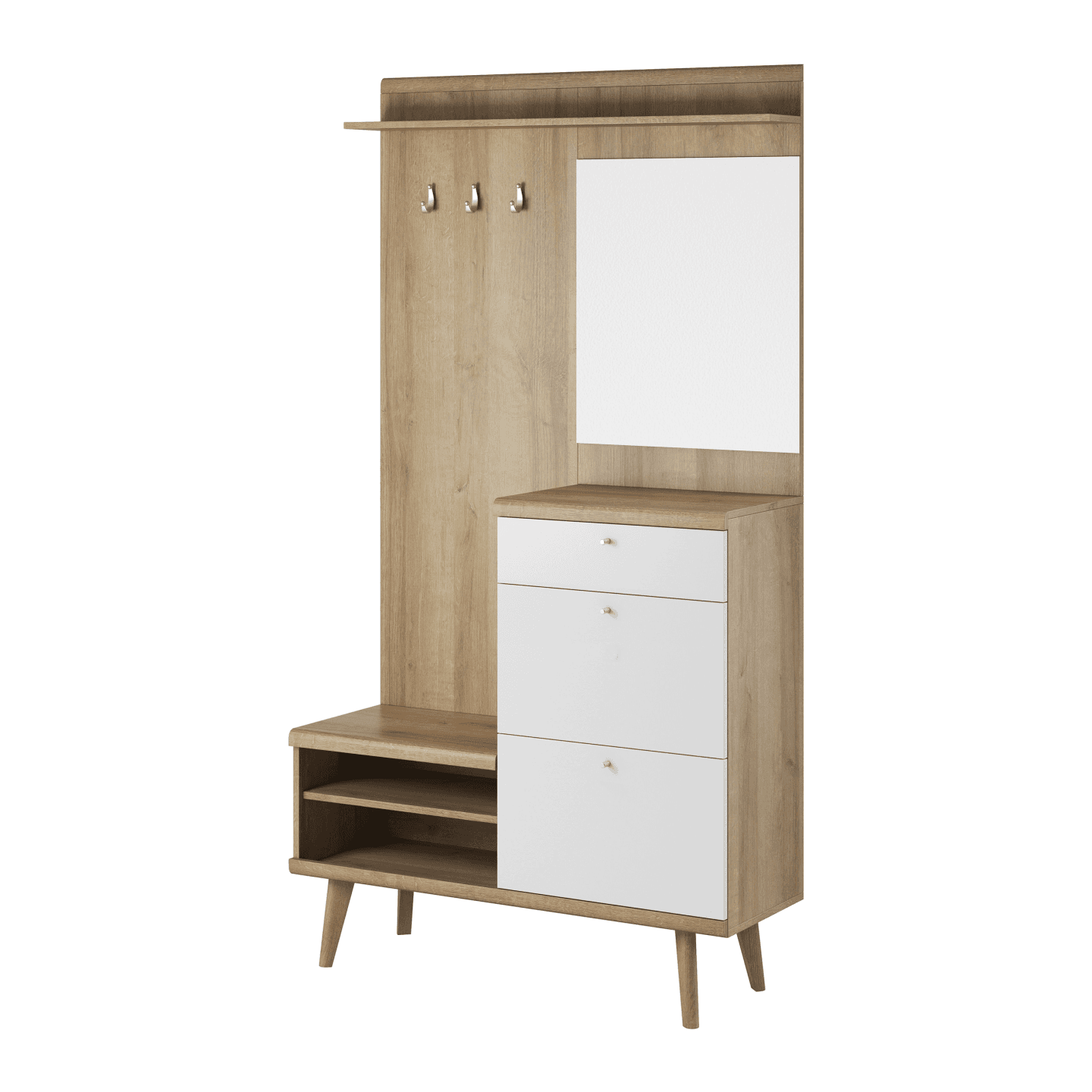 Garderoba Optimo 110 cm z lustrem dąb riviera