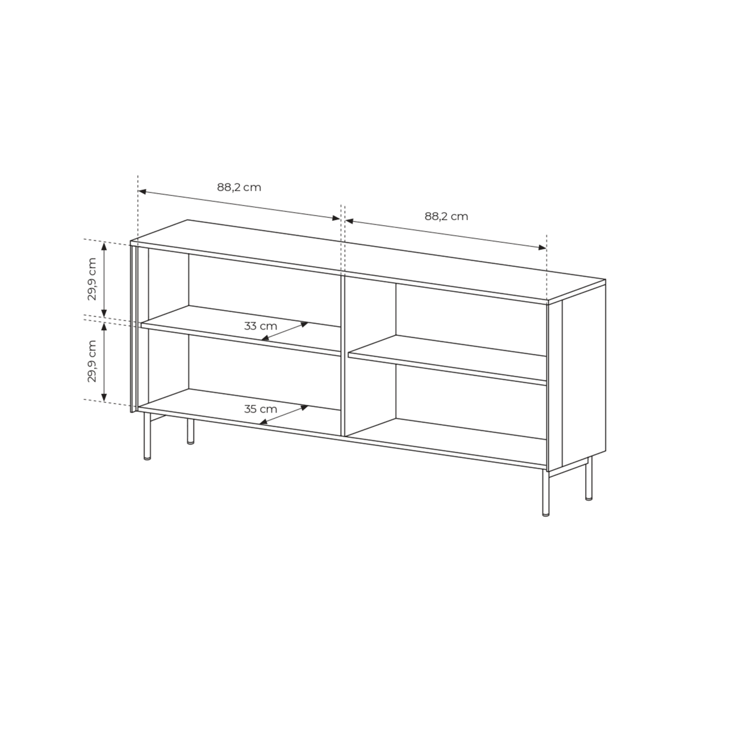 Komoda Lineo LED 181 cm Kaszmir