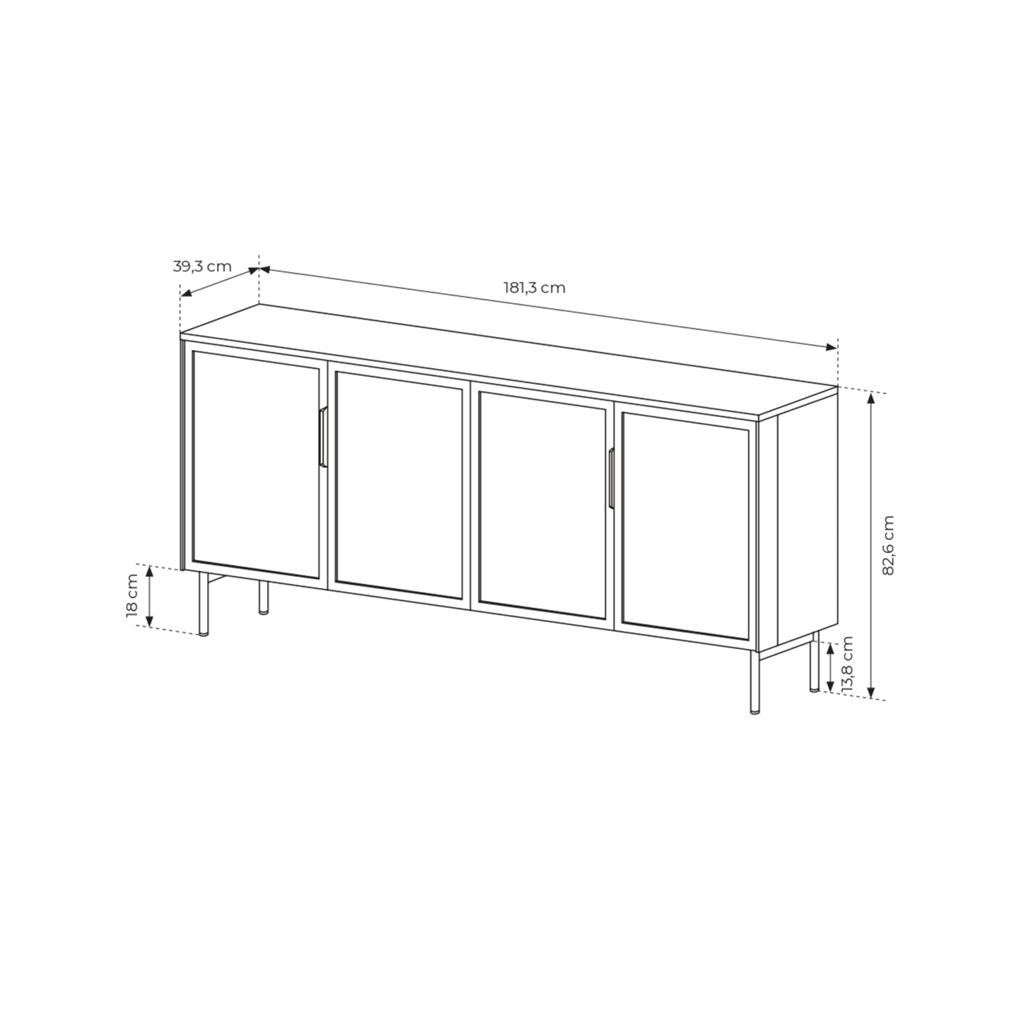 Komoda Lineo LED 181 cm Kaszmir