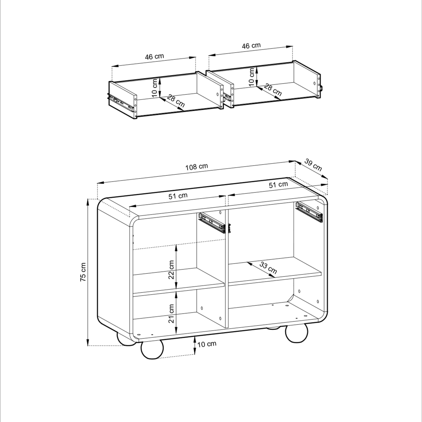 Komoda Olea 108 cm kaszmir