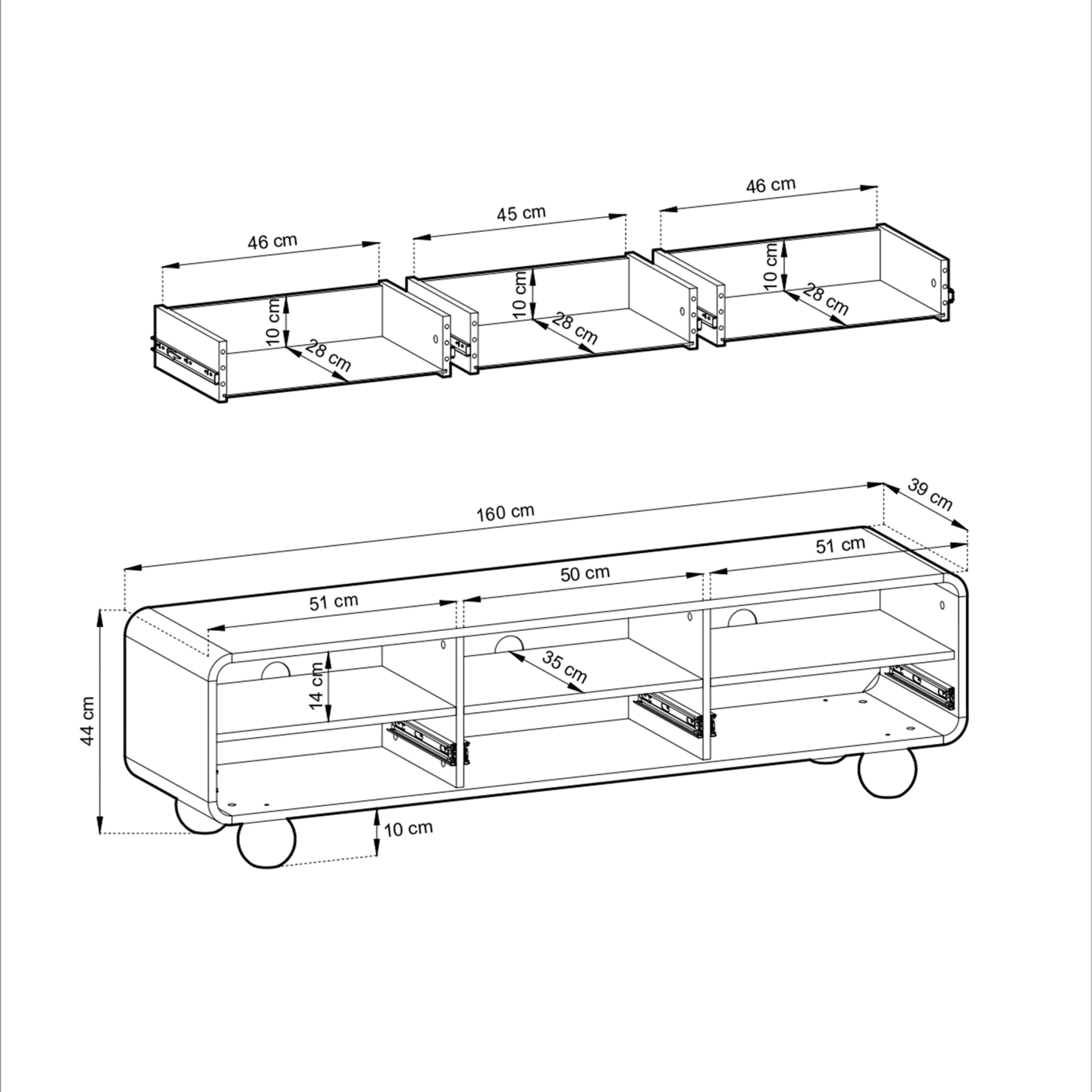 Szafka RTV Olea 160 cm kaszmir