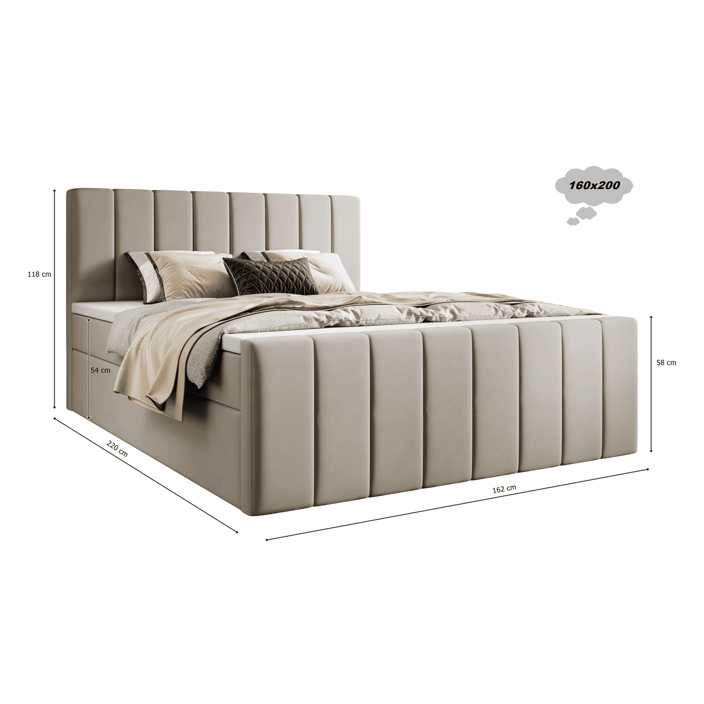 Łóżko kontynentalne Como