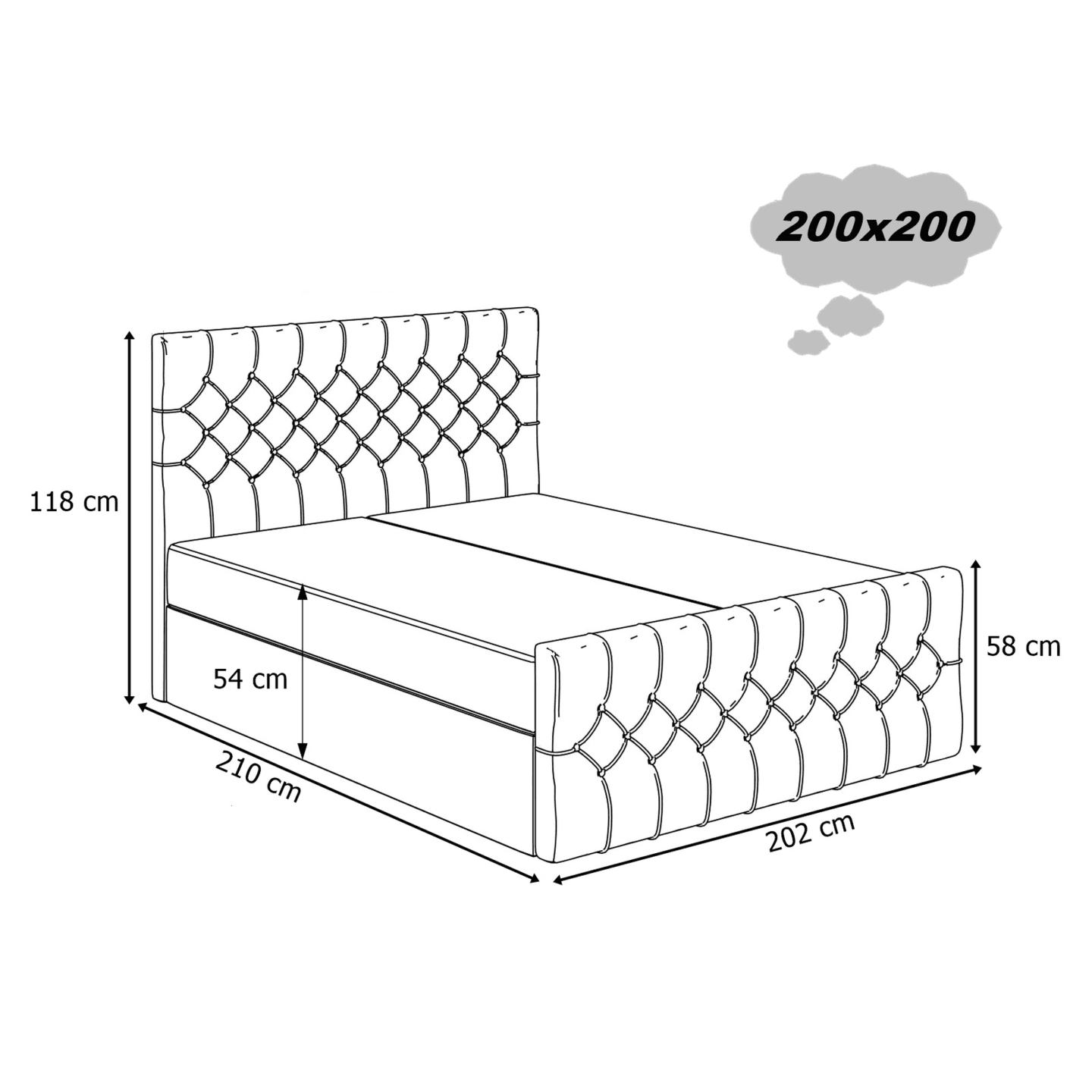 Łóżko kontynentalne Castello