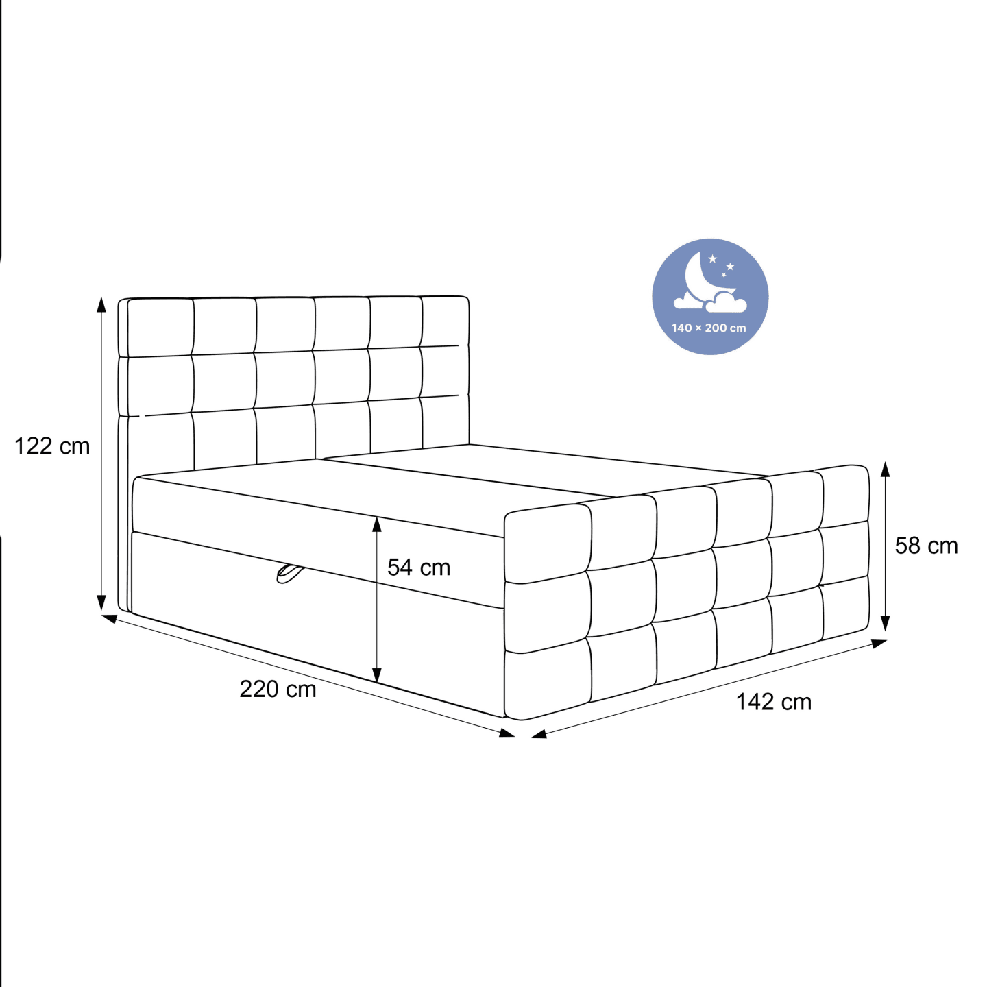 Łóżko kontynentalne Elvo