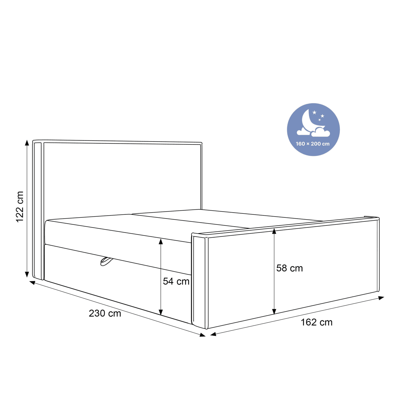Łóżko kontynentalne Calmo
