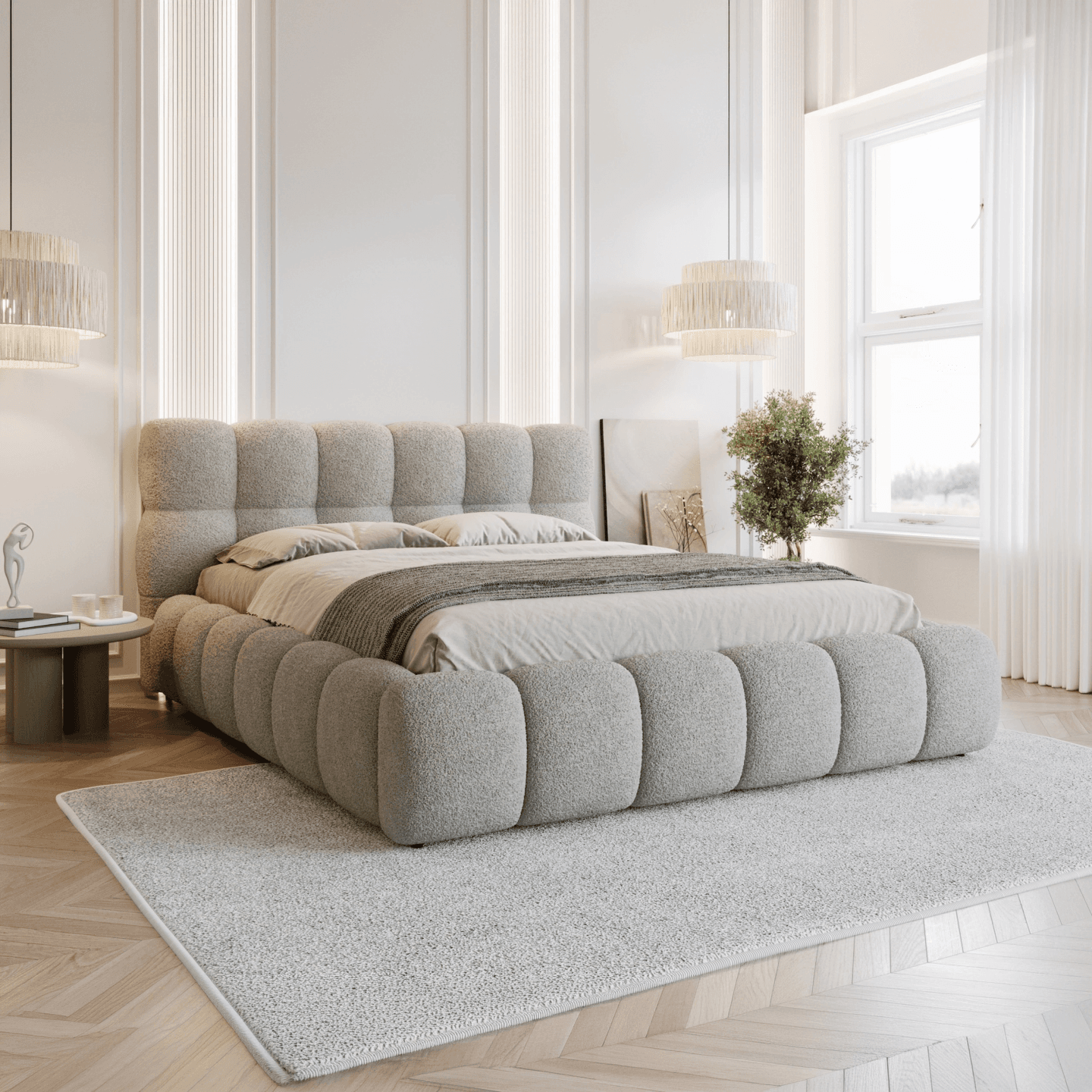 Łóżko tapicerowane Bubble