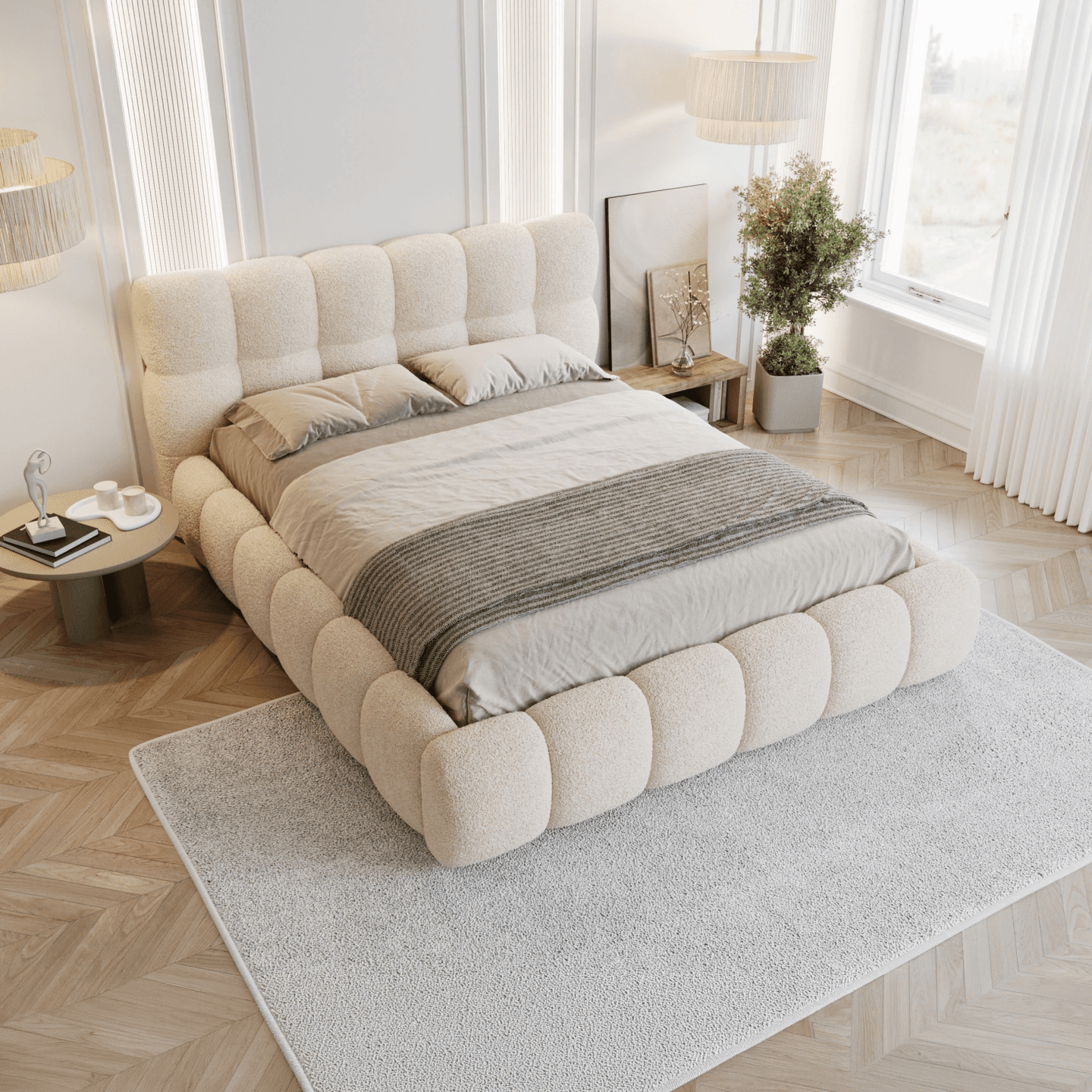 Łóżko tapicerowane Bubble