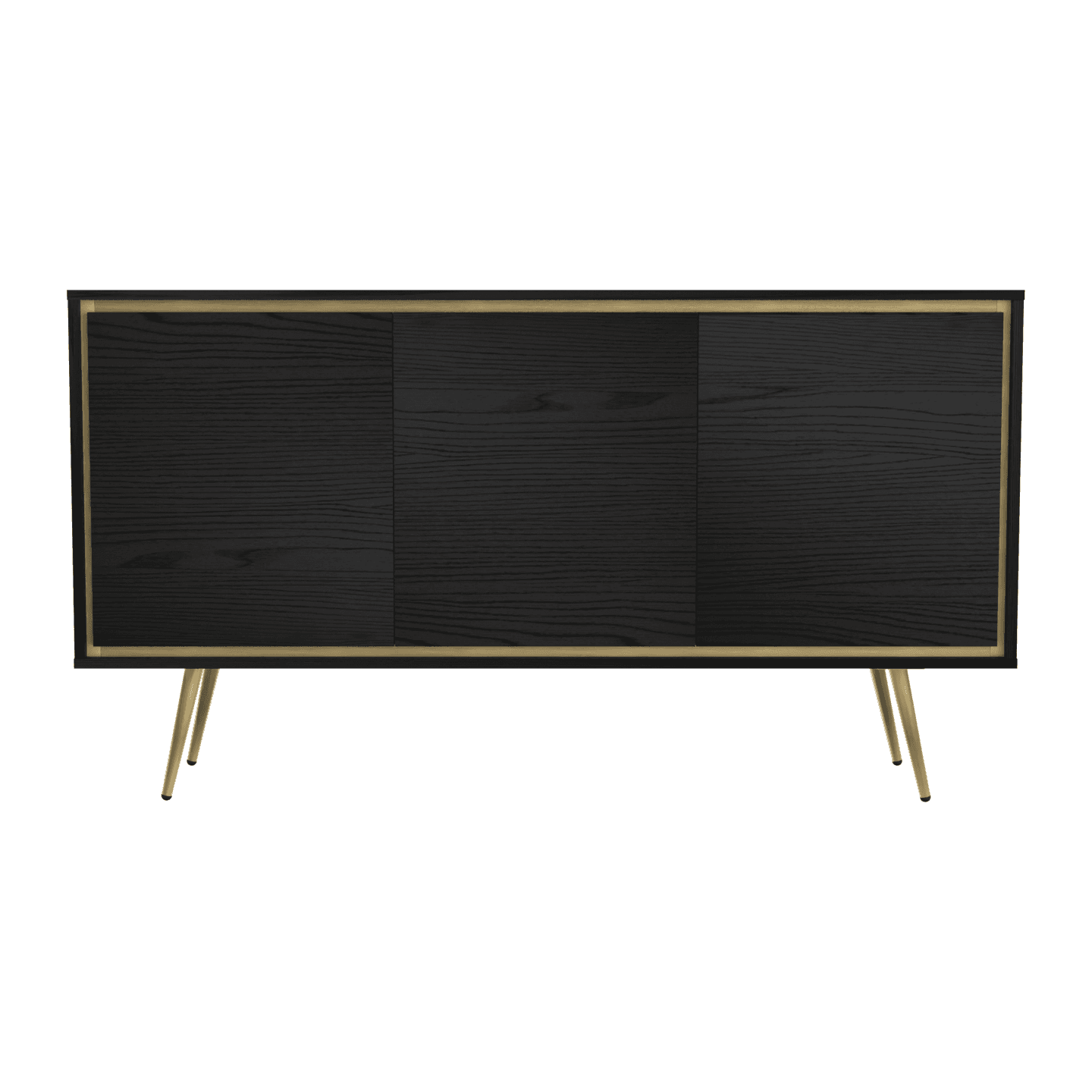 Komoda Fiore 150 cm Czarny grafit + złote wstawki
