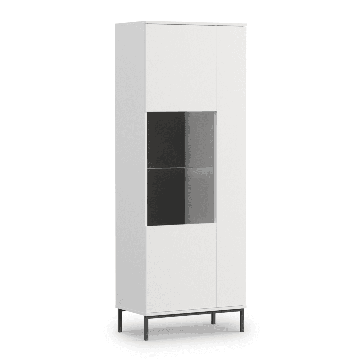 Witryna Amber 190 cm Biała + czarny stelaż