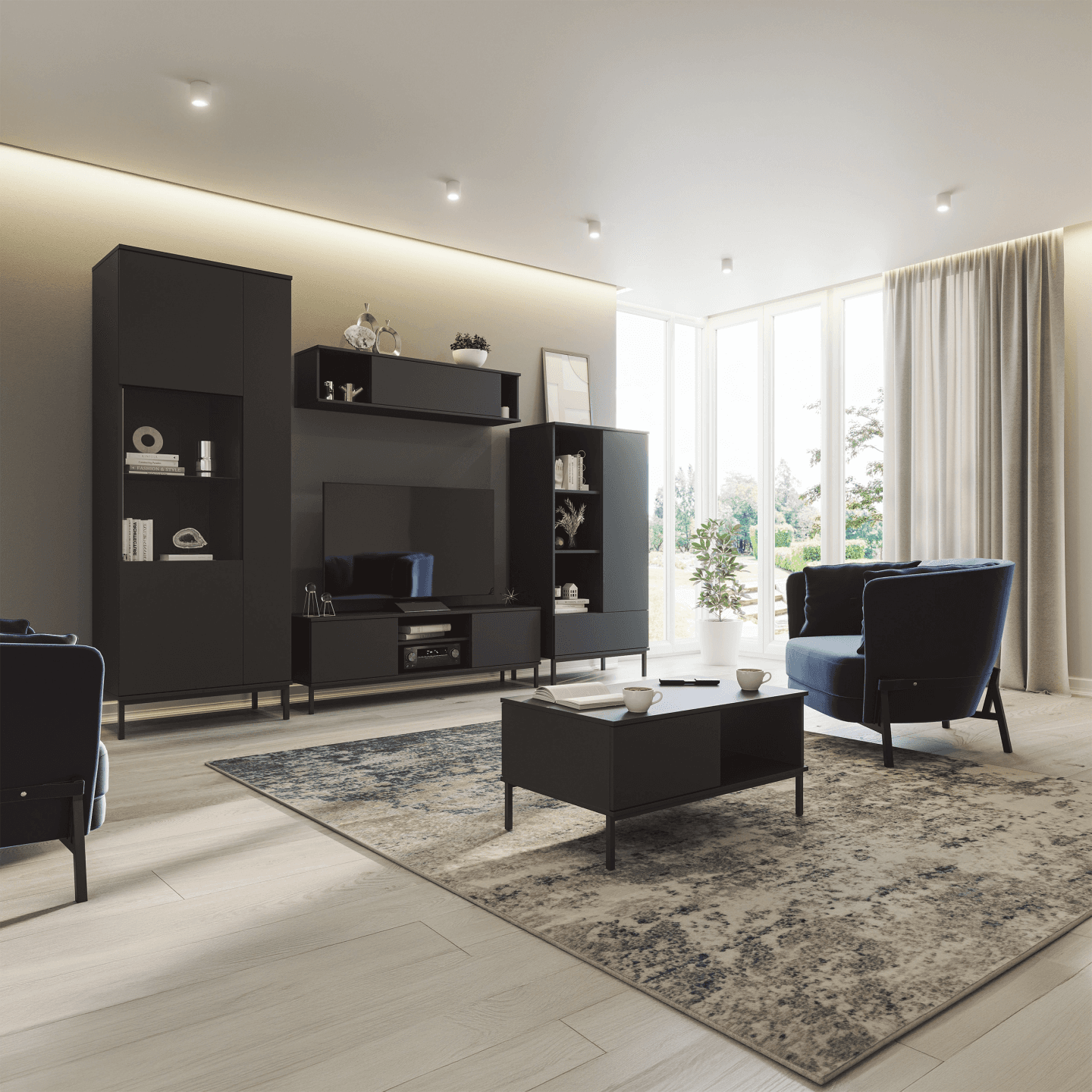 Szafka wisząca Amber 135 cm Czarna