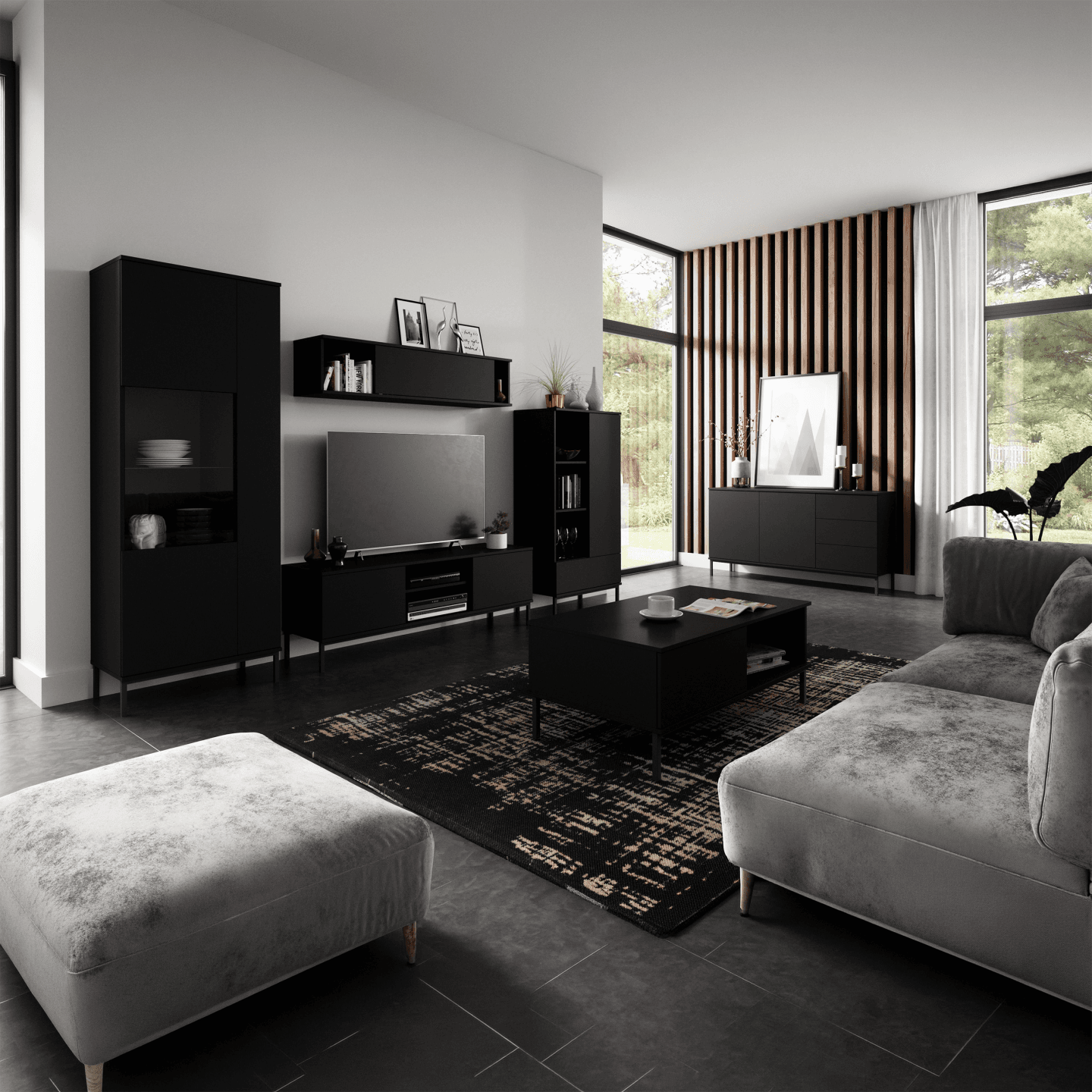 Szafka RTV Amber 150 cm Czarna