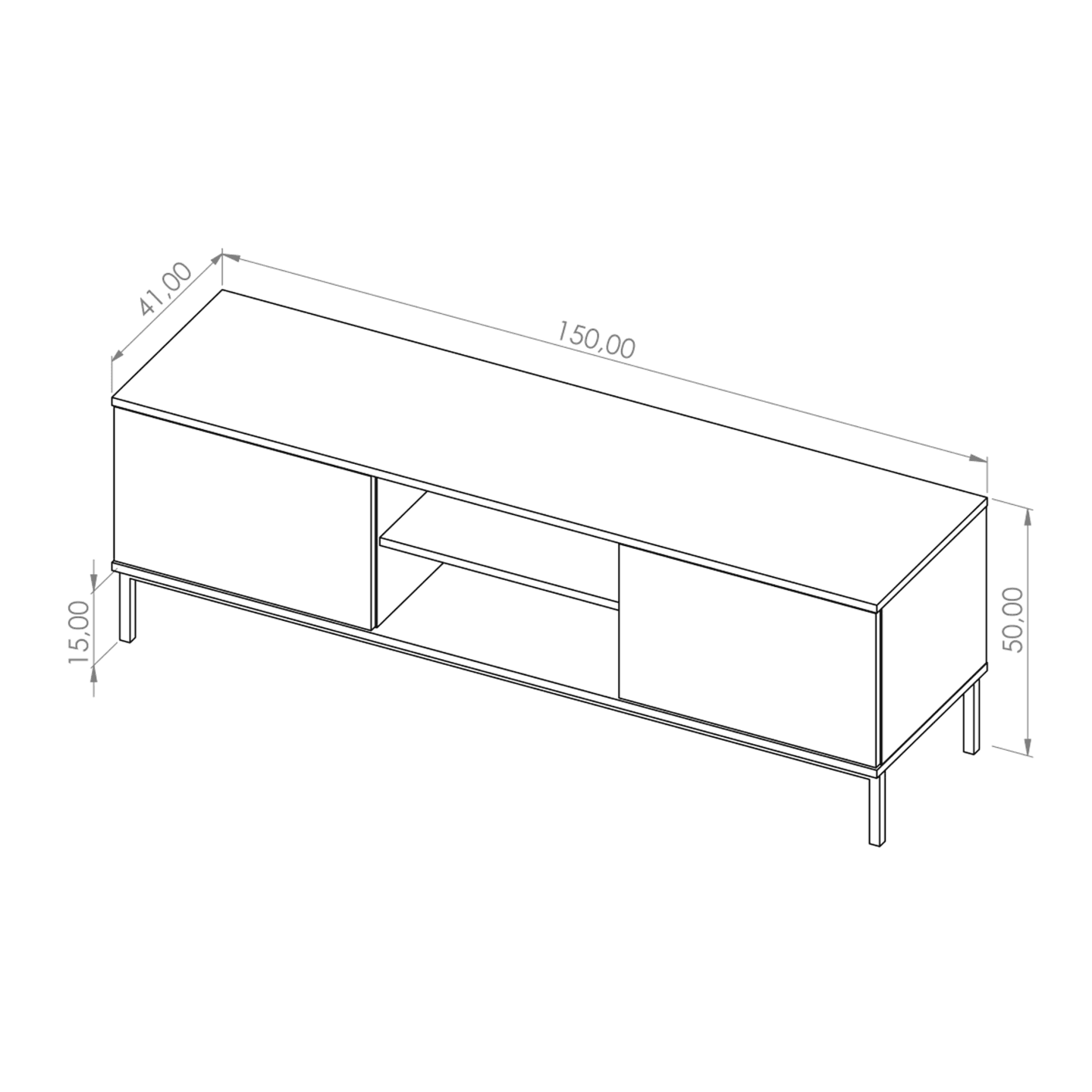 Szafka RTV Amber 150 cm Czarna