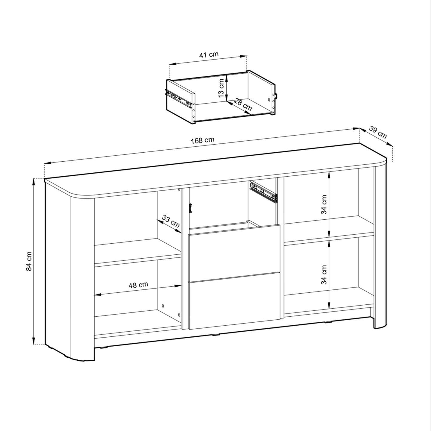 Komoda Noya 168 cm Kaszmir