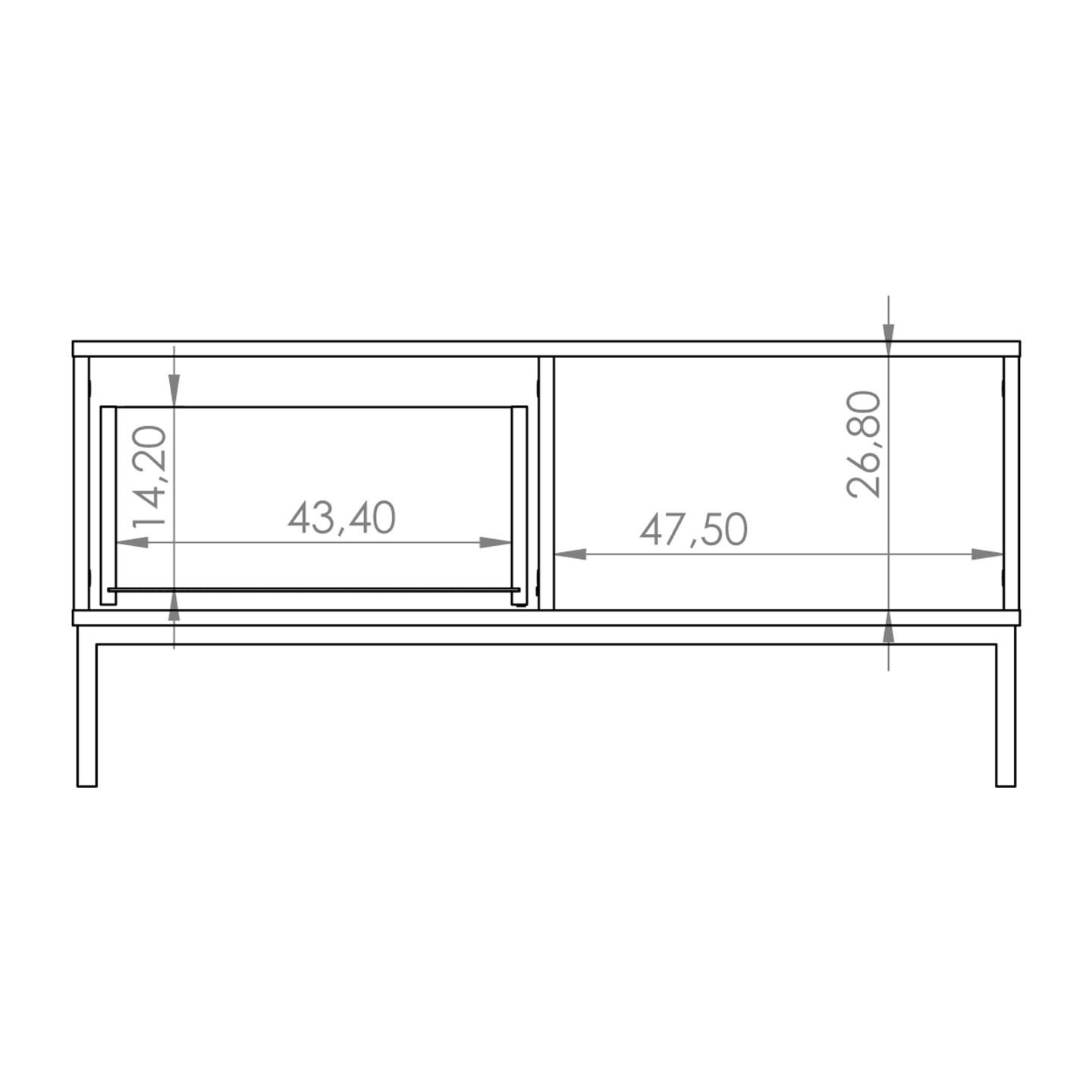 Stolik kawowy Amber 100 cm Biały + czarny stelaż