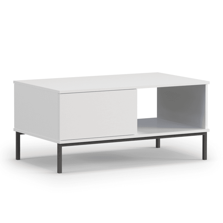 Stolik kawowy Amber 100 cm Biały + czarny stelaż