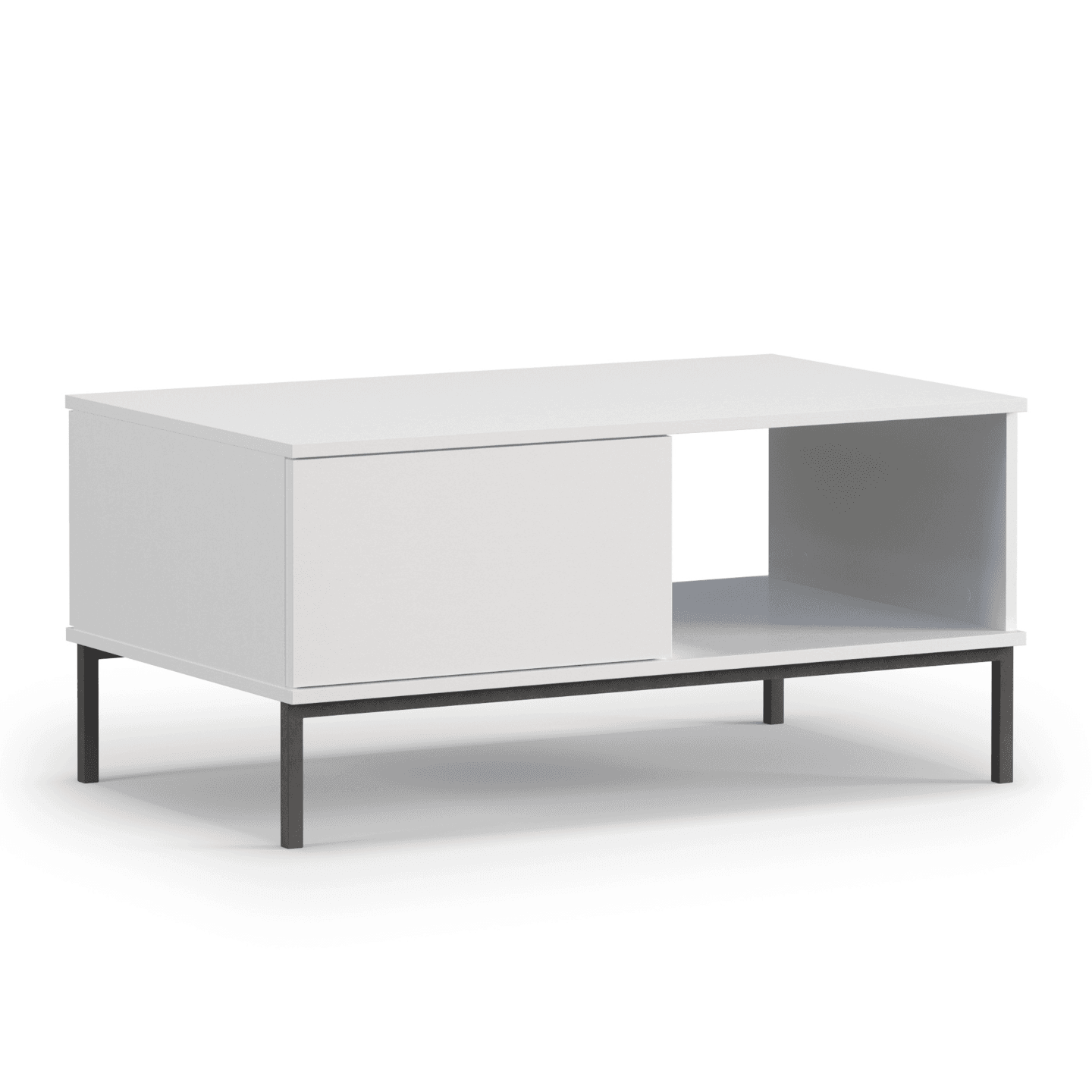 Stolik kawowy Amber 100 cm Biały + czarny stelaż