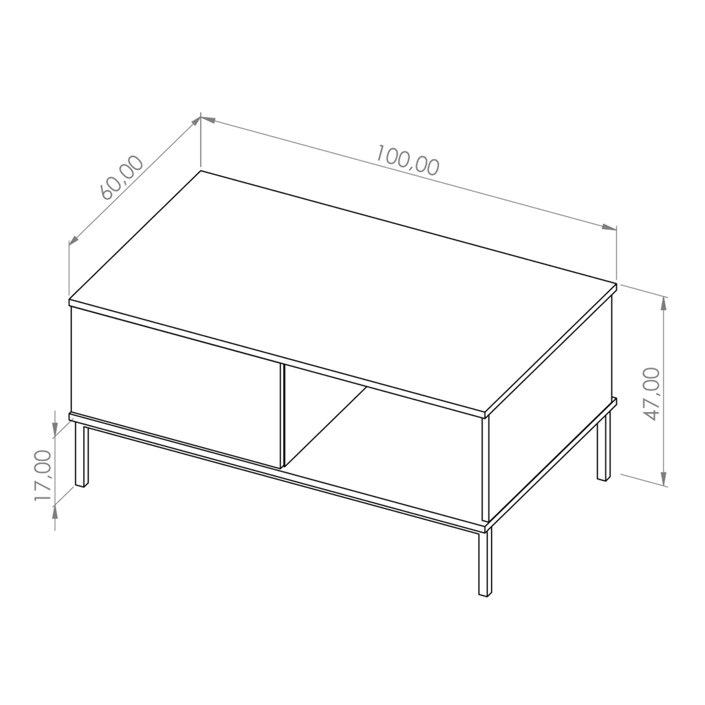 Stolik kawowy Amber 100 cm Czarny