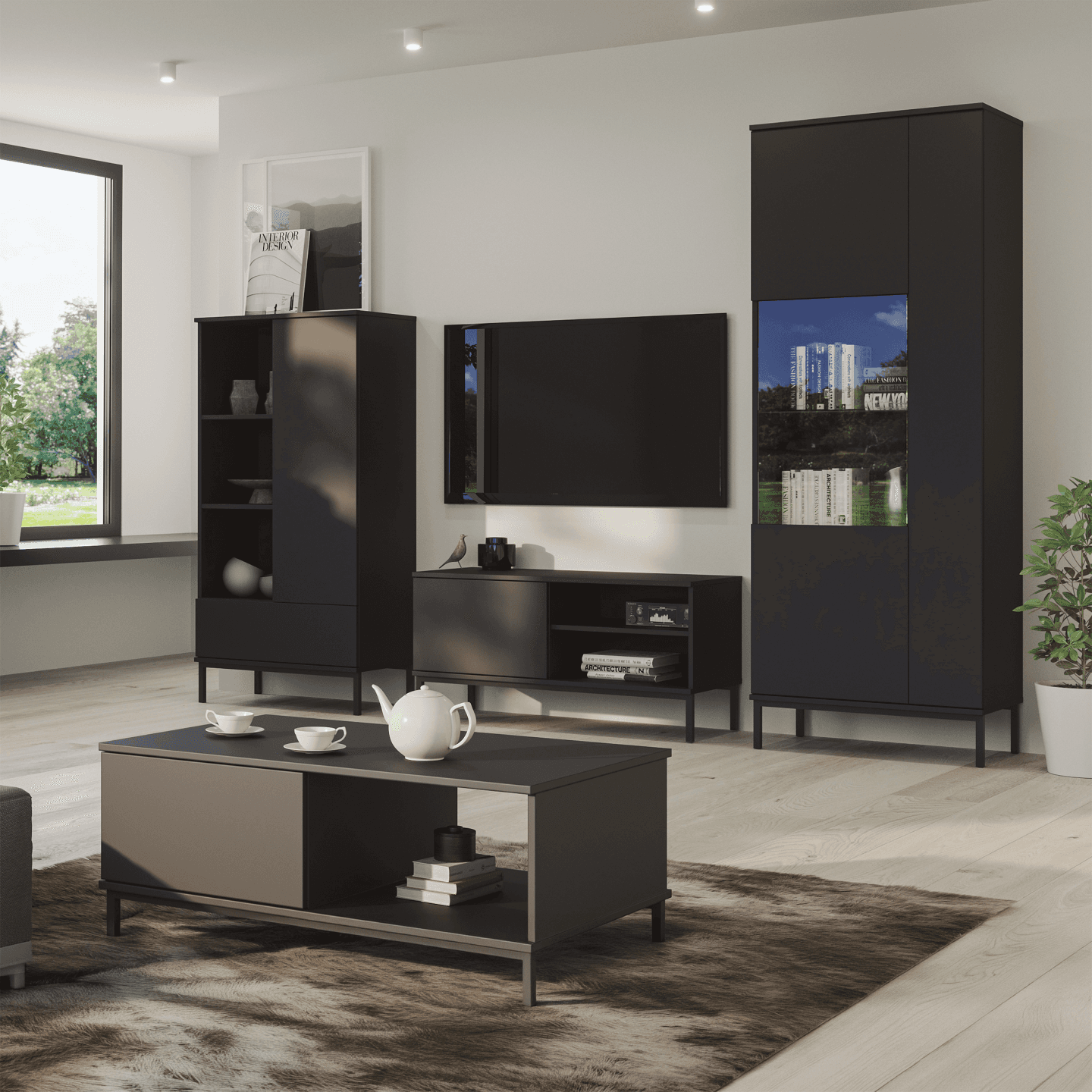 Stolik kawowy Amber 100 cm Czarny