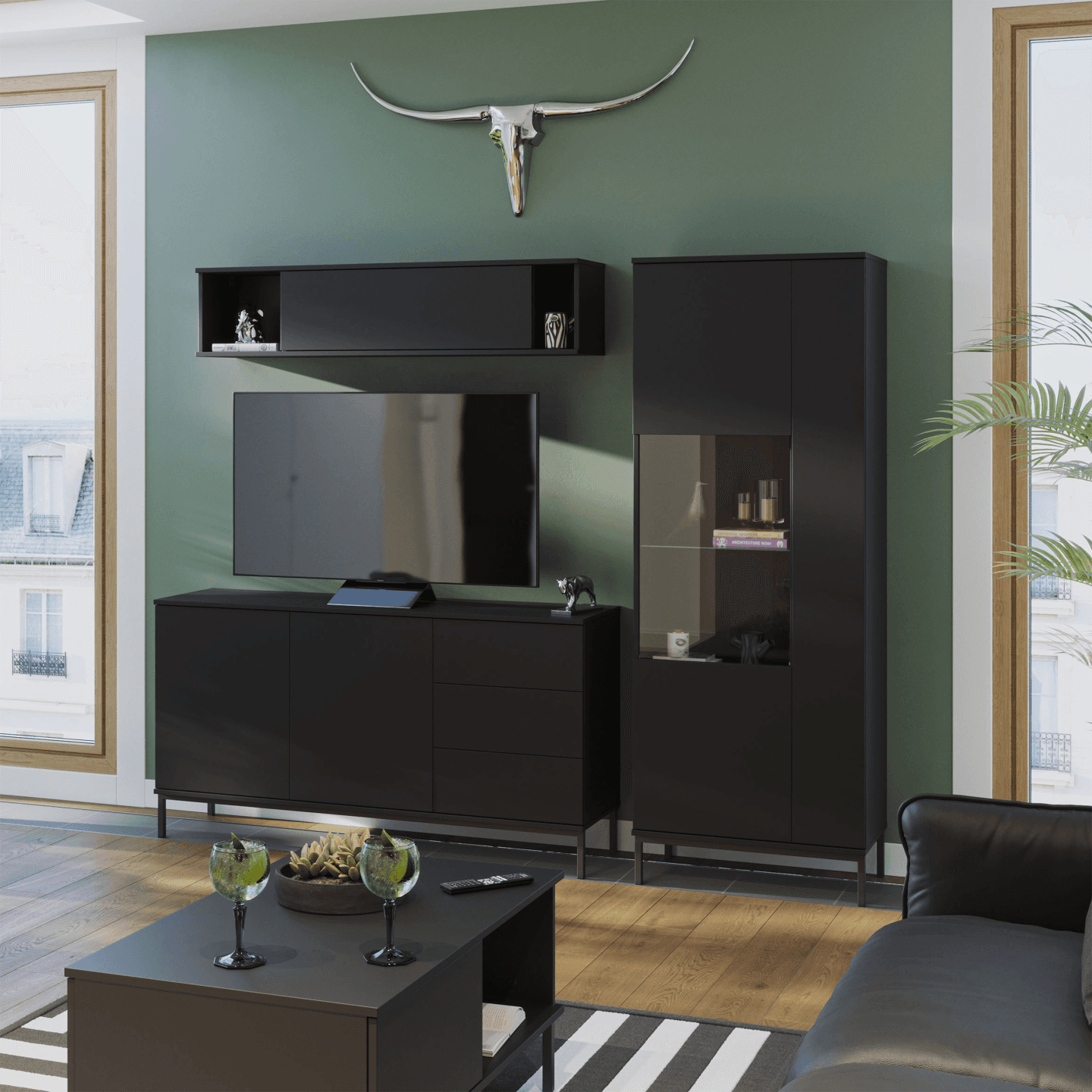 Komoda Amber 150 cm Czarna - zdjęcie 2