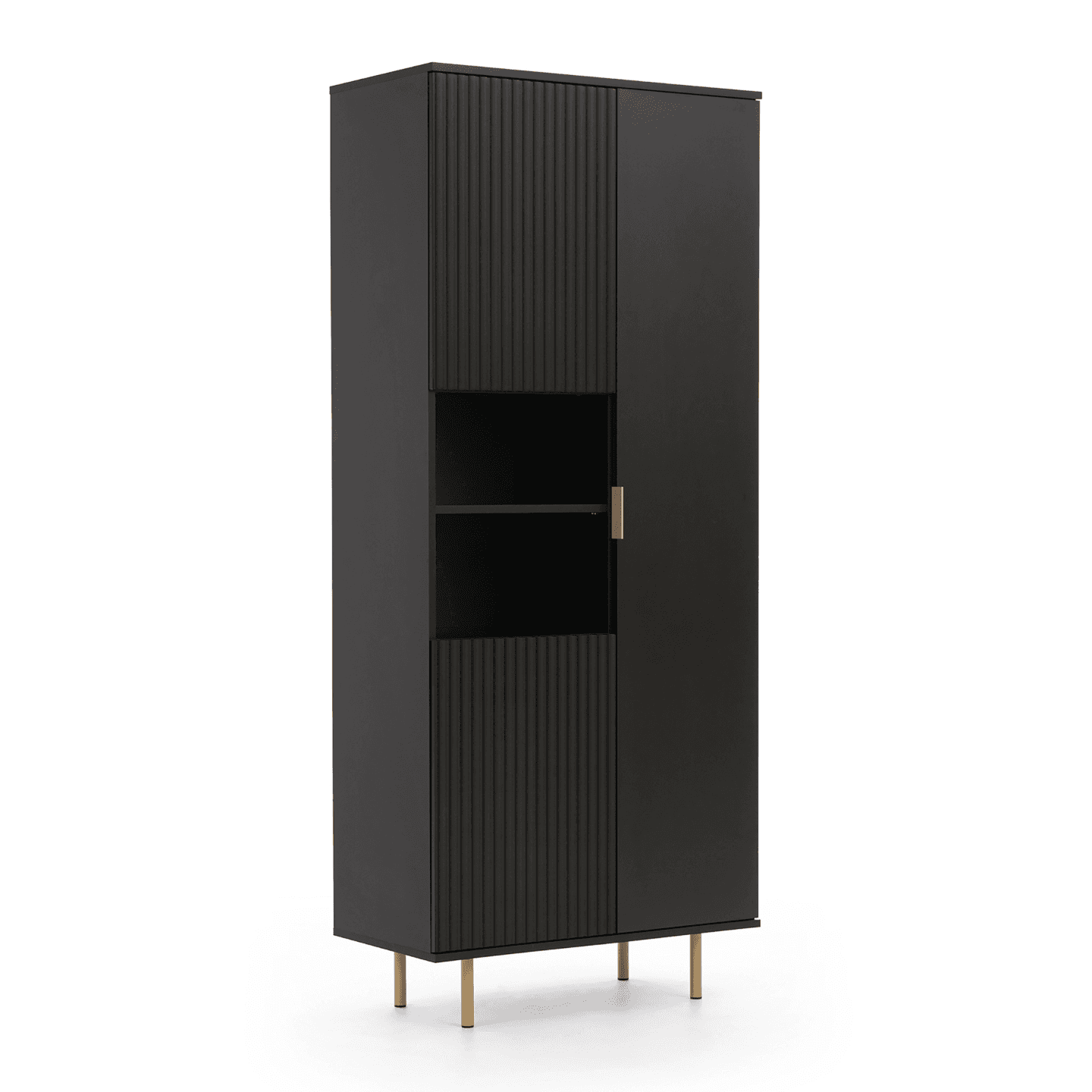 Regał Belio 190 cm Czarny + złote nogi