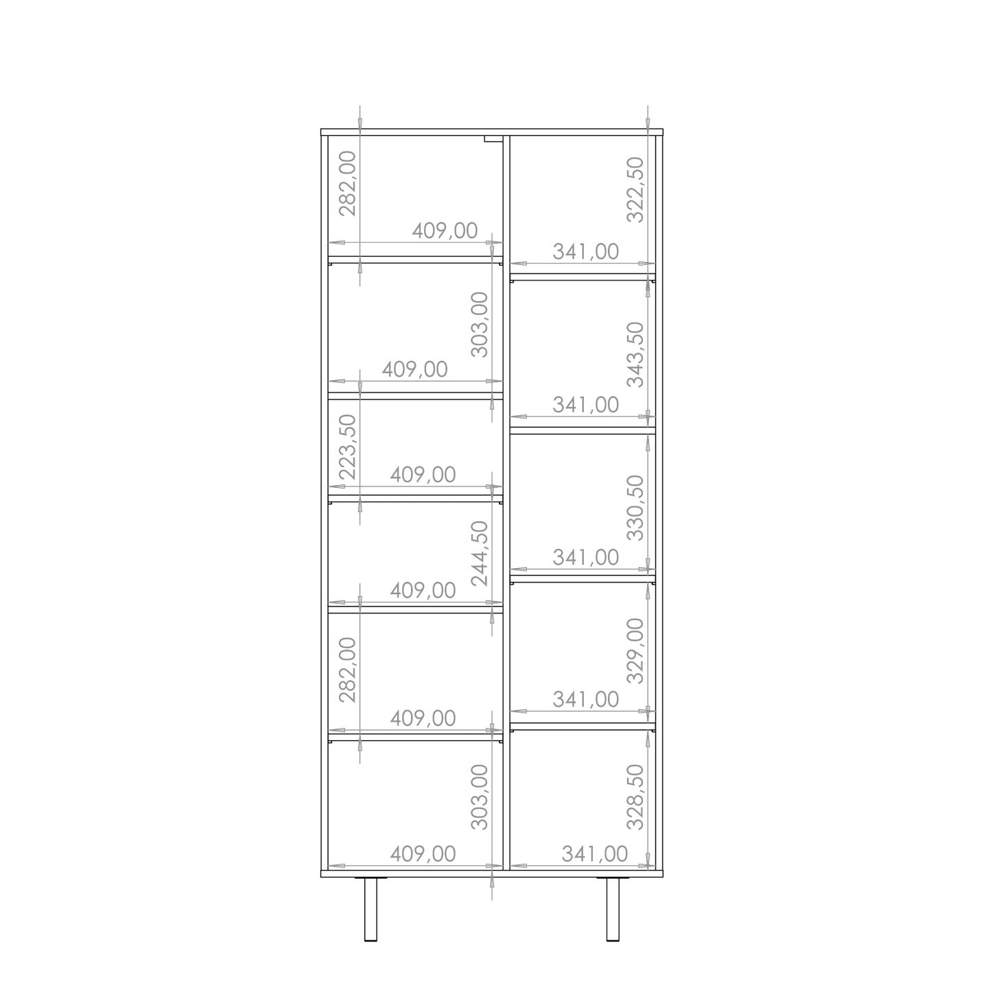 Regał Belio 190 cm Czarny + złote nogi