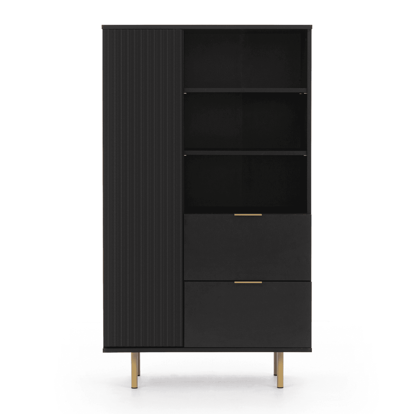 Regał Belio 140 cm Czarny + złote nogi