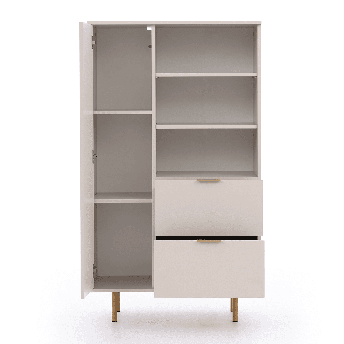 Regał Belio 140 cm Kaszmir + złote nogi