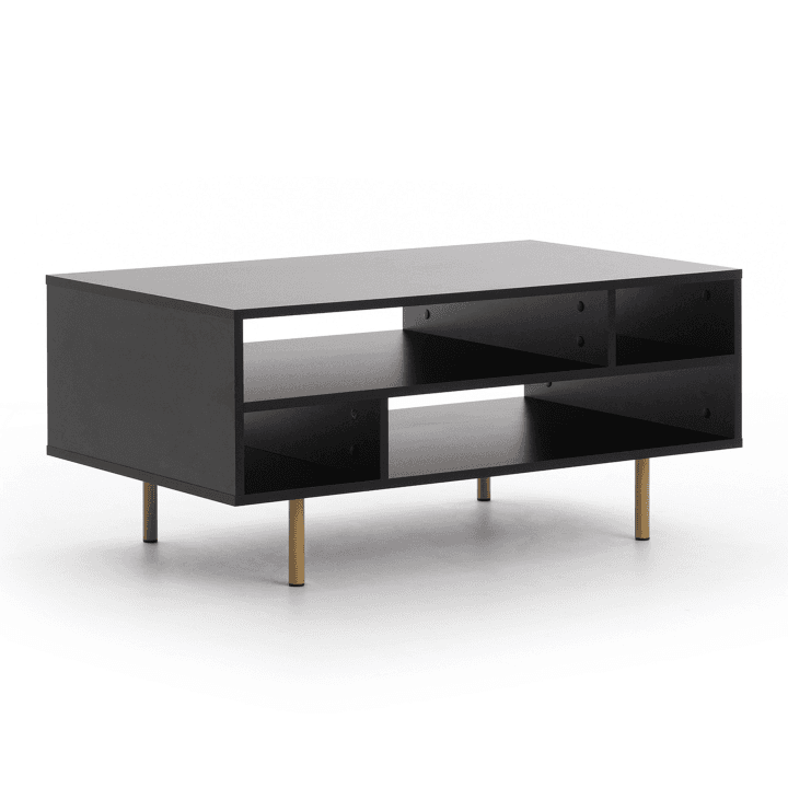 Stolik kawowy Belio 100 cm Czarny + złote nogi