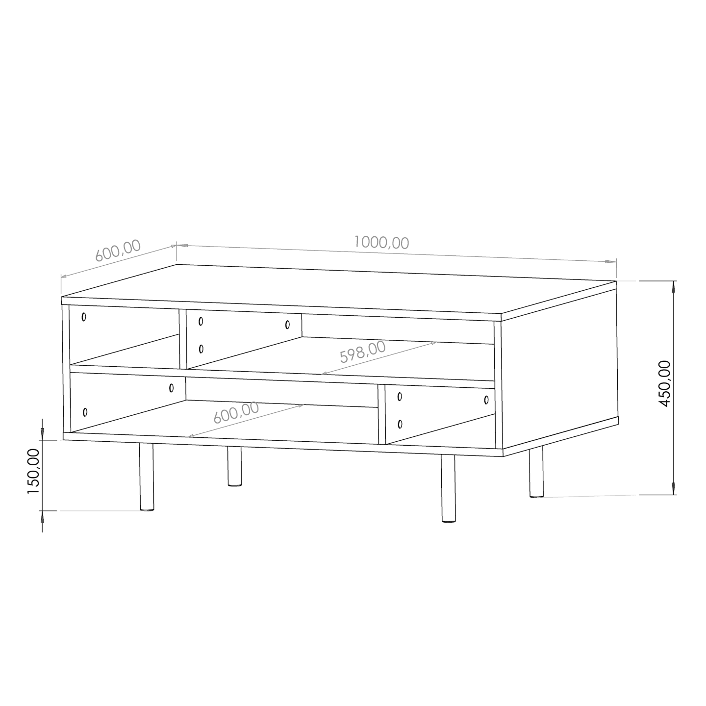 Stolik kawowy Belio 100 cm Kaszmir + złote nogi