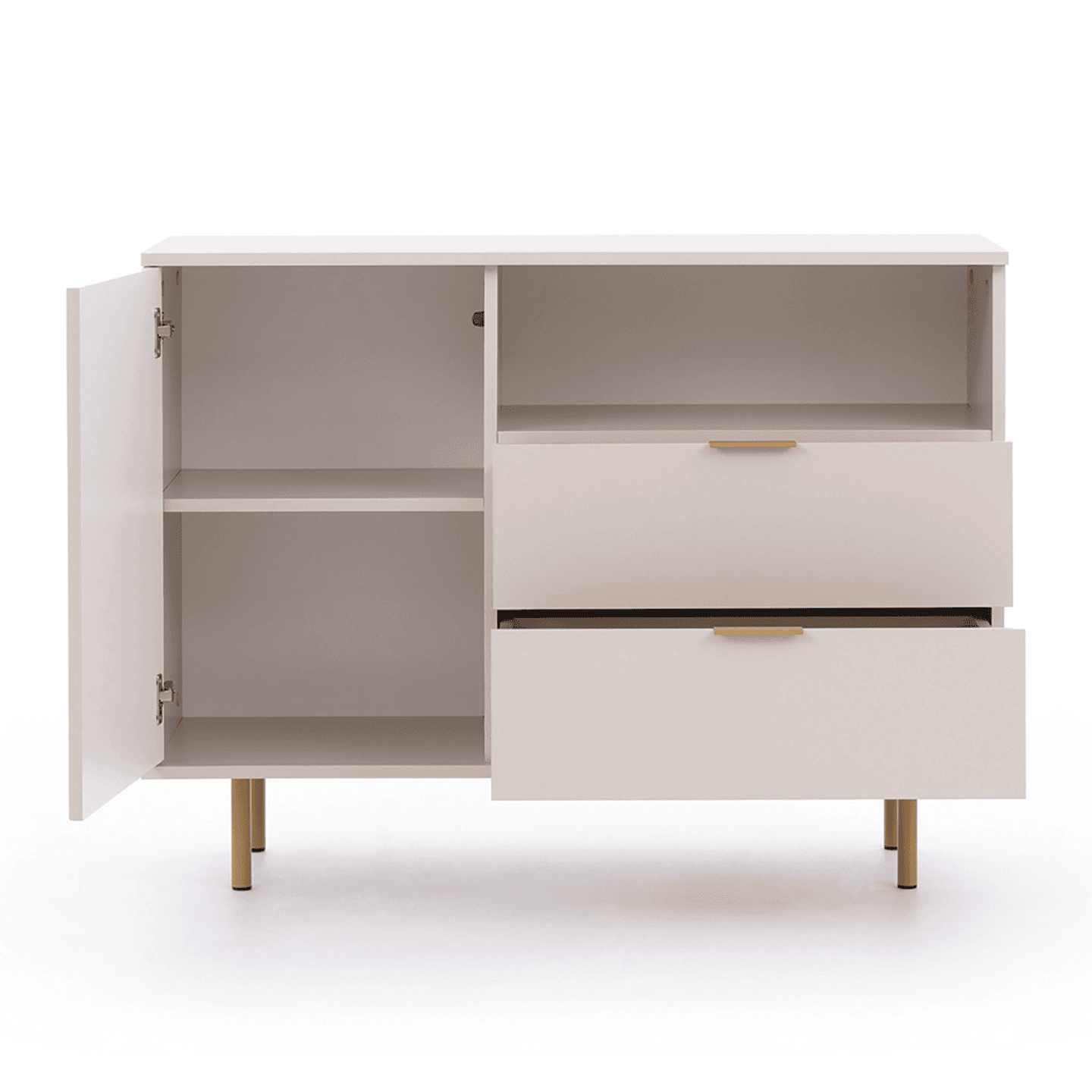 Komoda Belio 107 cm Kaszmir + złote nogi