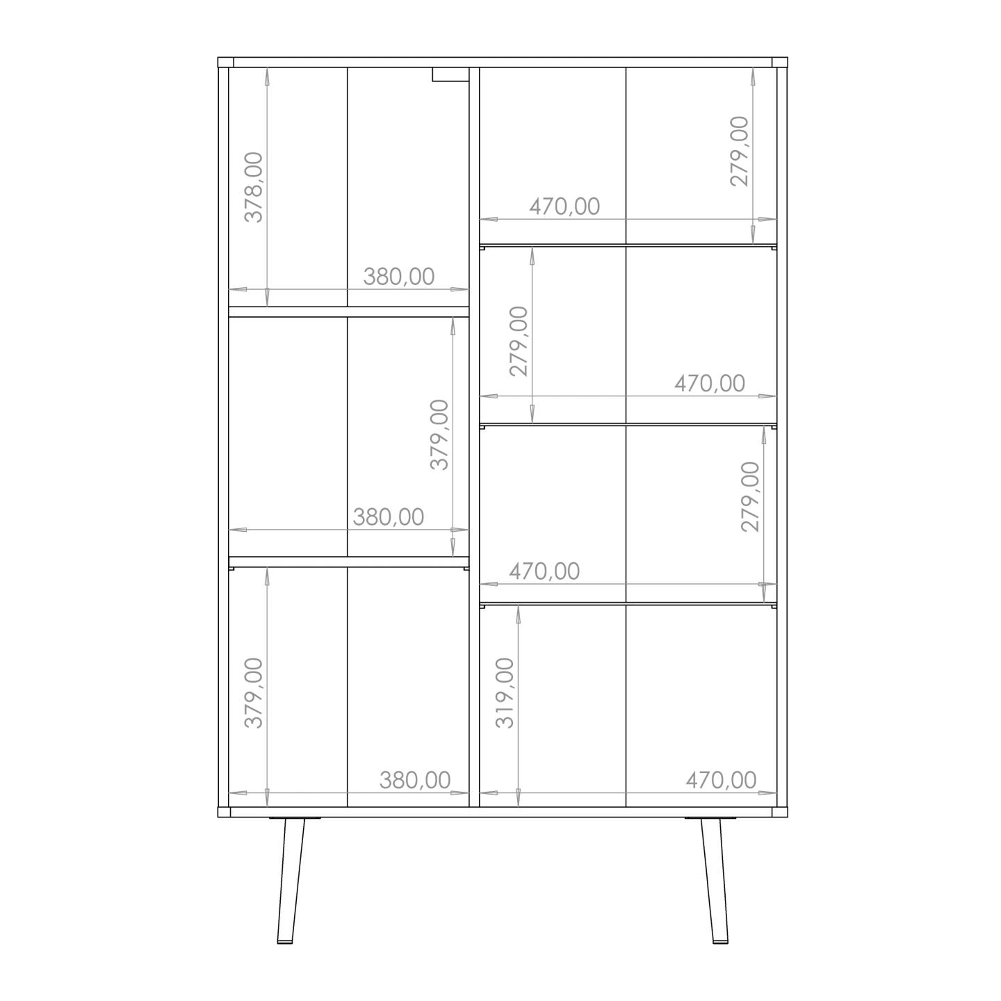 Witryna Mokka 140 cm Grafit + Orzech
