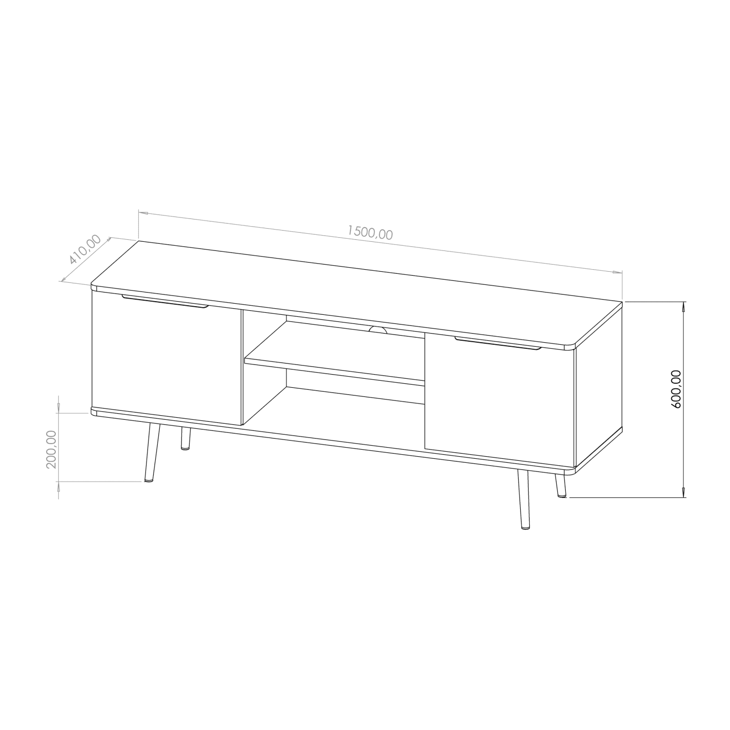 Szafka RTV Mokka 150 cm Grafit + Orzech