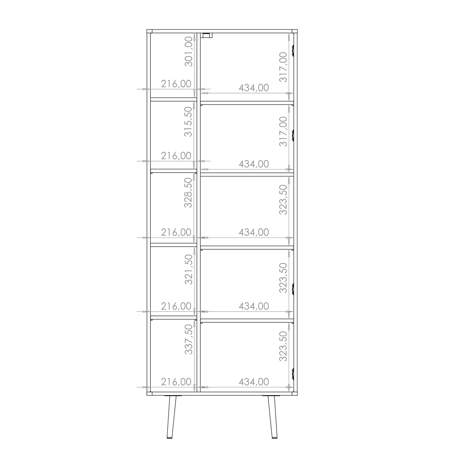 Wysoki regał Mokka 190 cm Grafit + Orzech