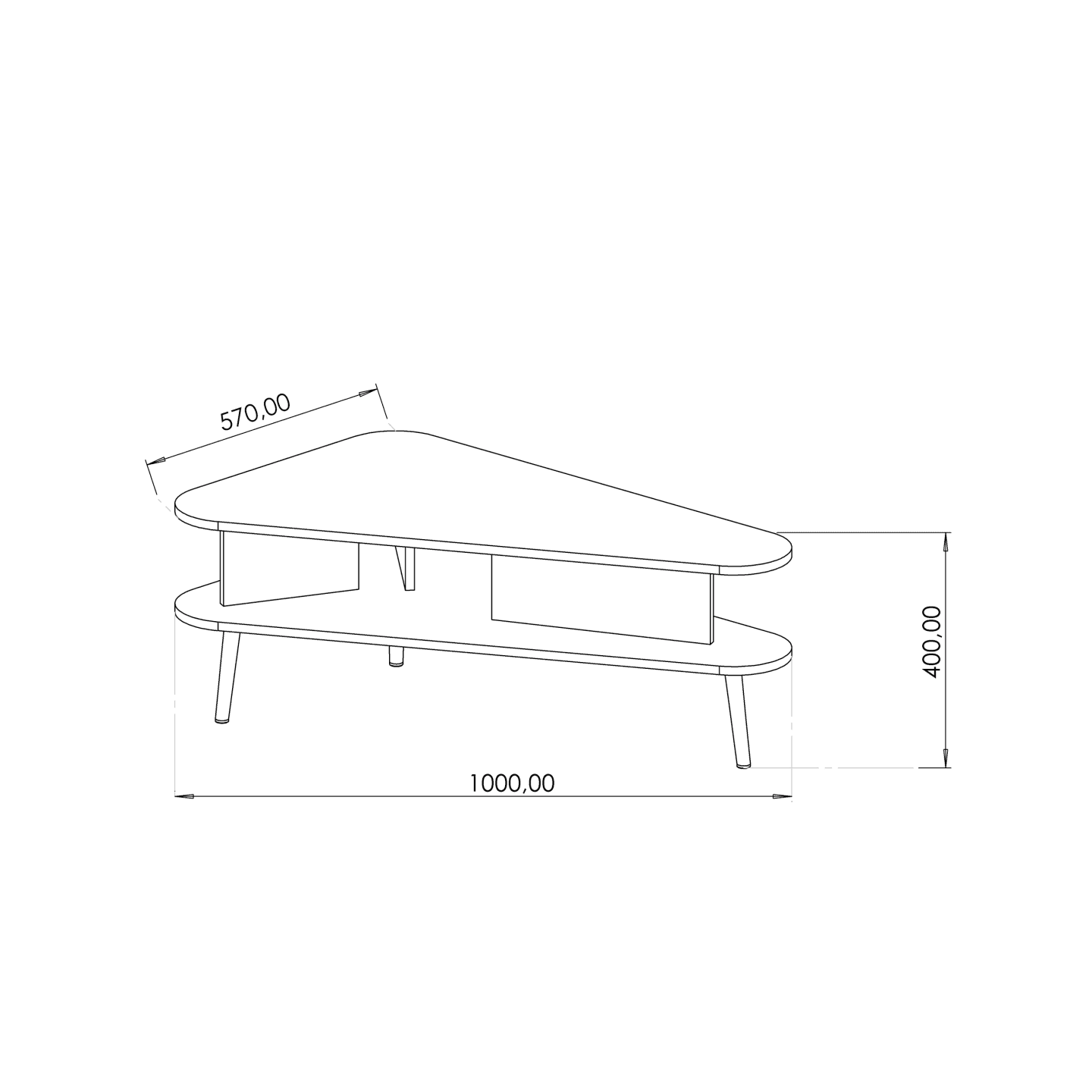 Stolik kawowy Mokka 100 cm Grafit + Orzech