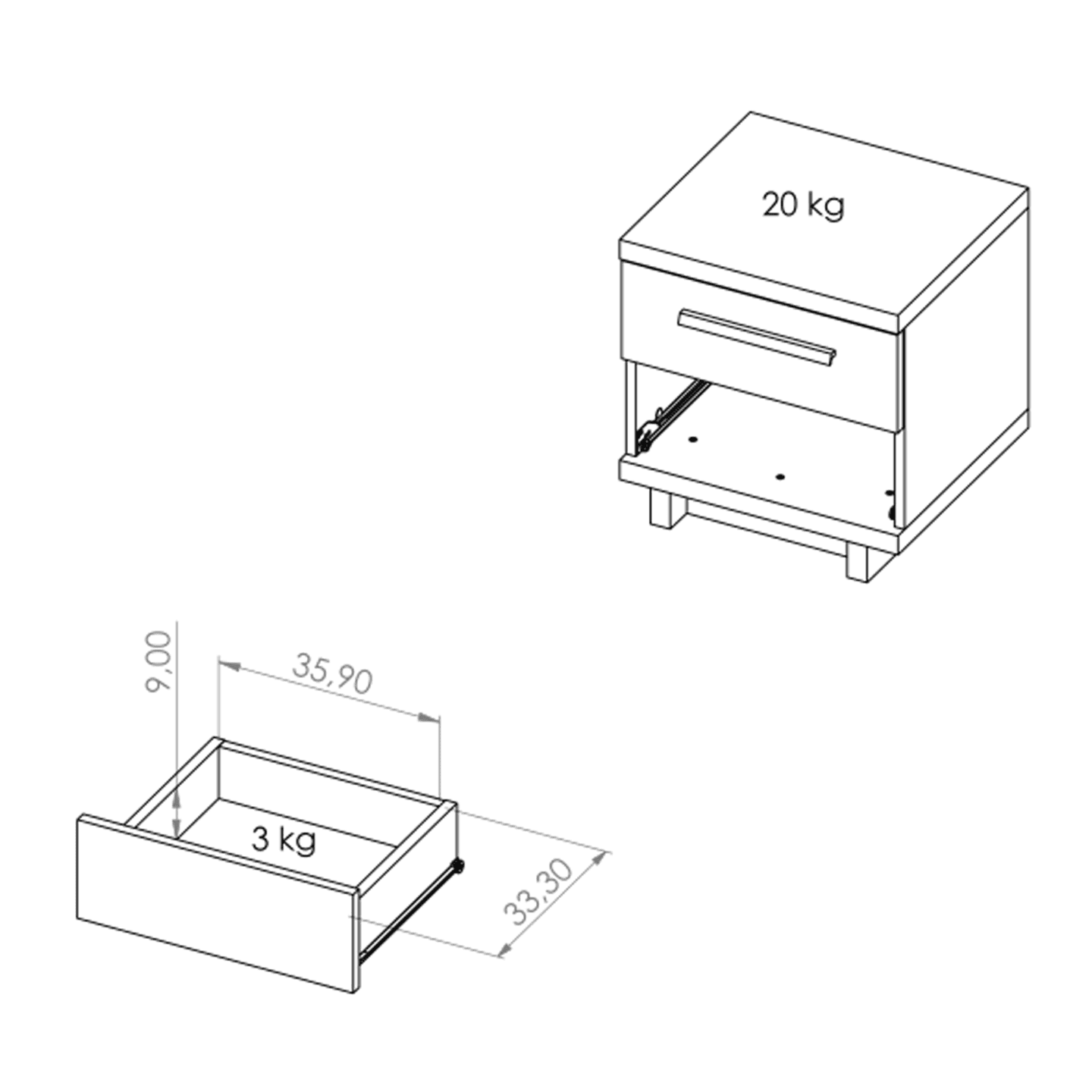 Stolik nocny Vilo Dąb artisan + czarny mat