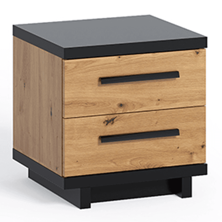 Stolik nocny Vilo Dąb artisan + czarny mat