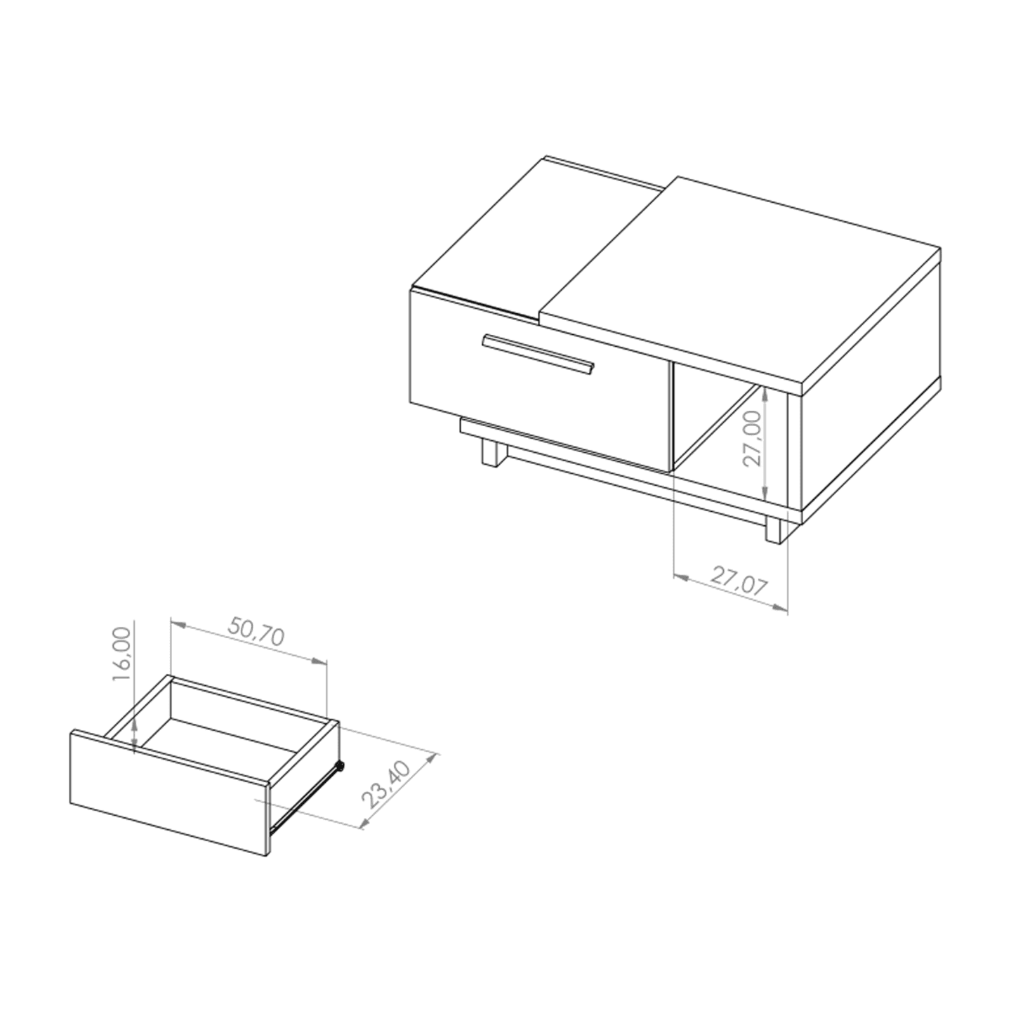 Stolik kawowy Vilo 90 cm Dąb artisan + czarny mat