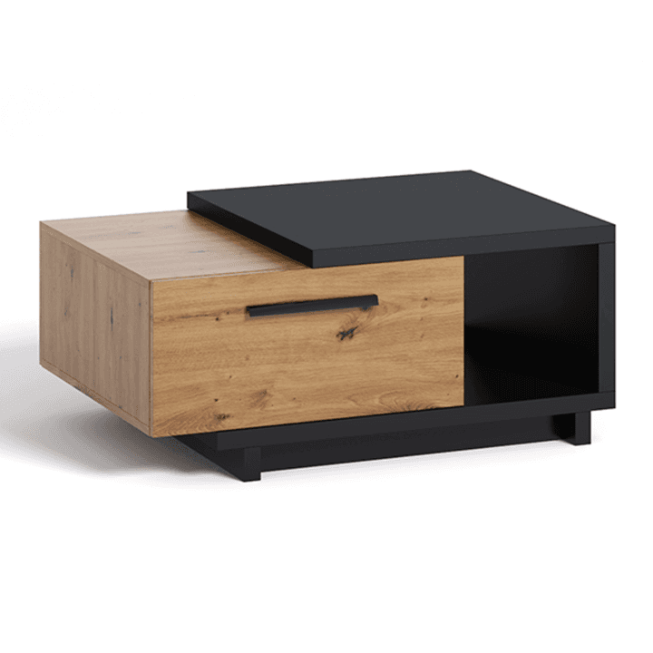 Stolik kawowy Vilo 90 cm Dąb artisan + czarny mat