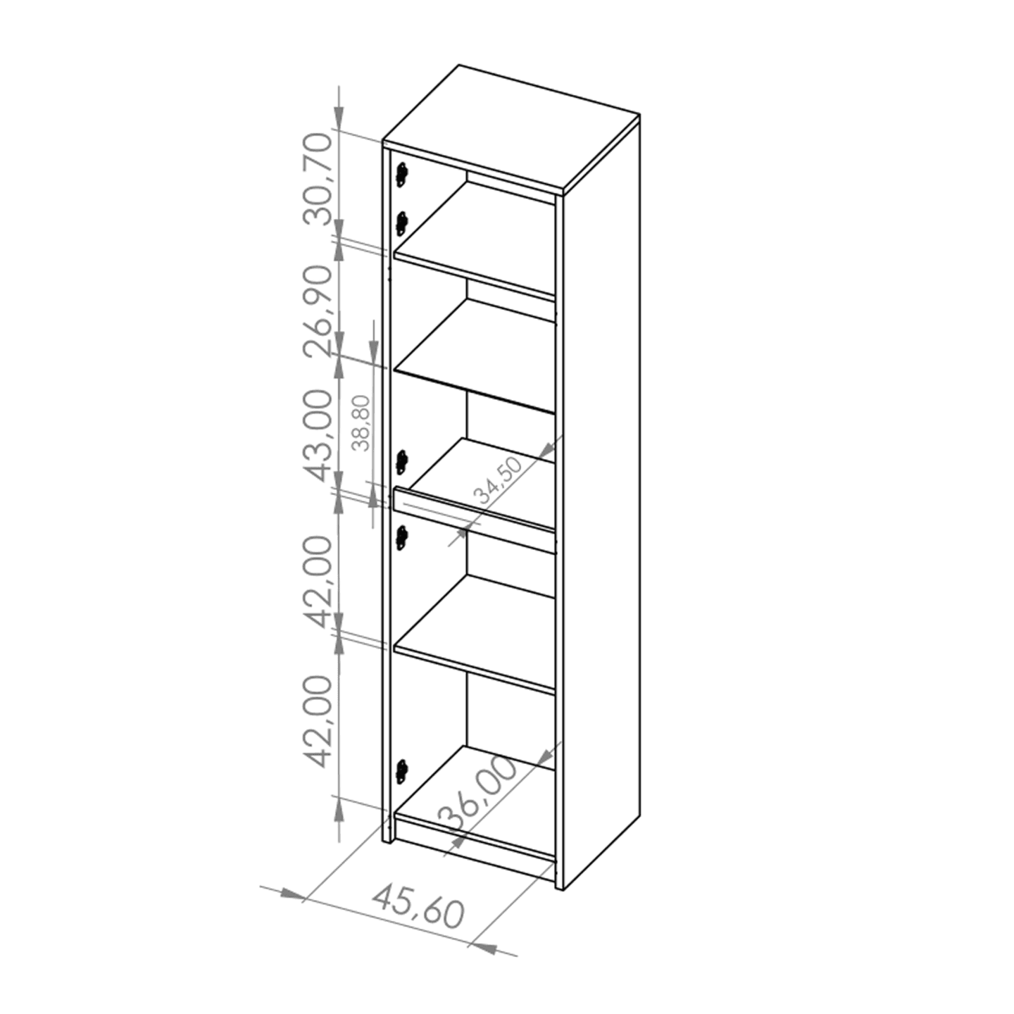 Wysoka witryna Woody 200 cm Dąb Monastery + czarny połysk