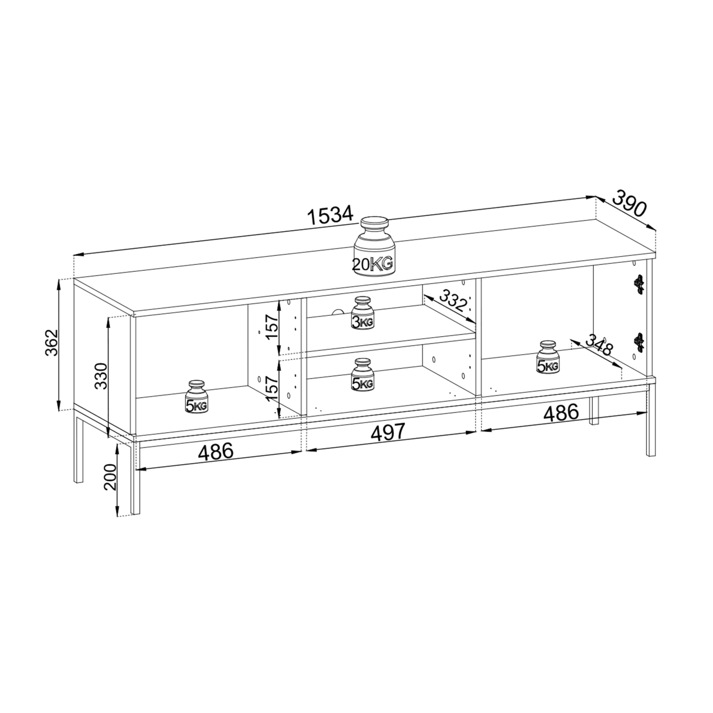 Szafka RTV Royal 154 cm
