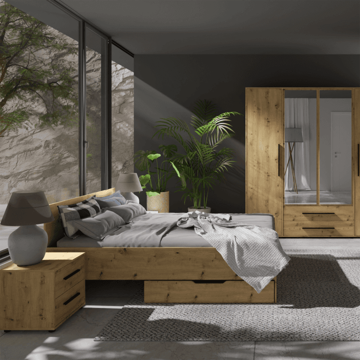 Łóżko Ones 160x200 cm Dąb Artisan - zdjęcie 2