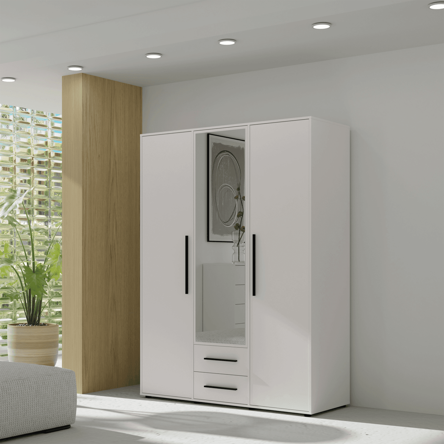 Szafa 3D Ones 150 cm Biała - zdjęcie 2