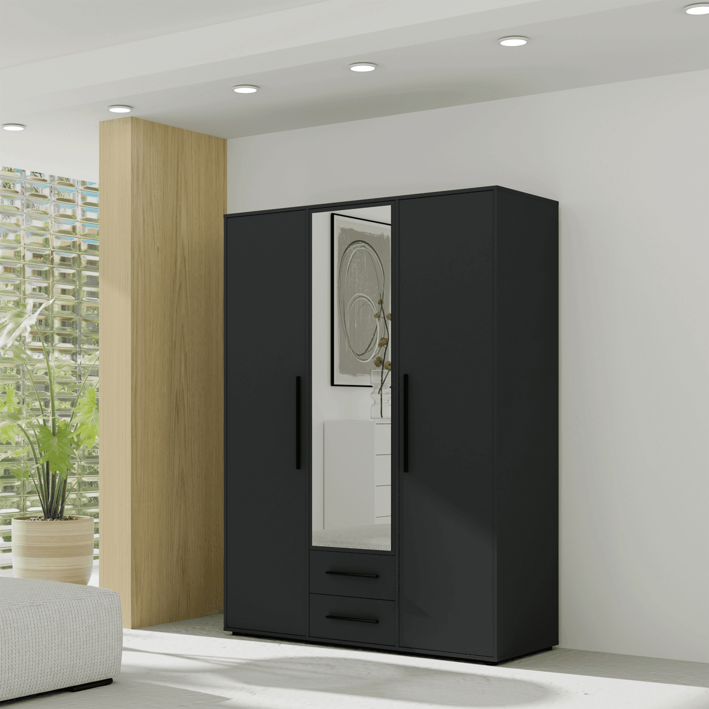 Szafa 3D Ones 150 cm Czarna - zdjęcie 2