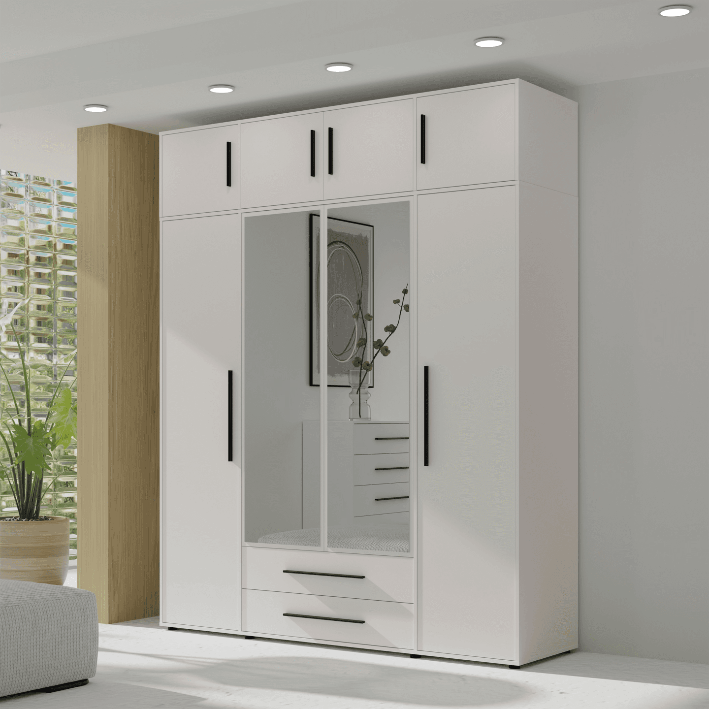 Nadstawka na szafę Ones 200 cm Biała - zdjęcie 2