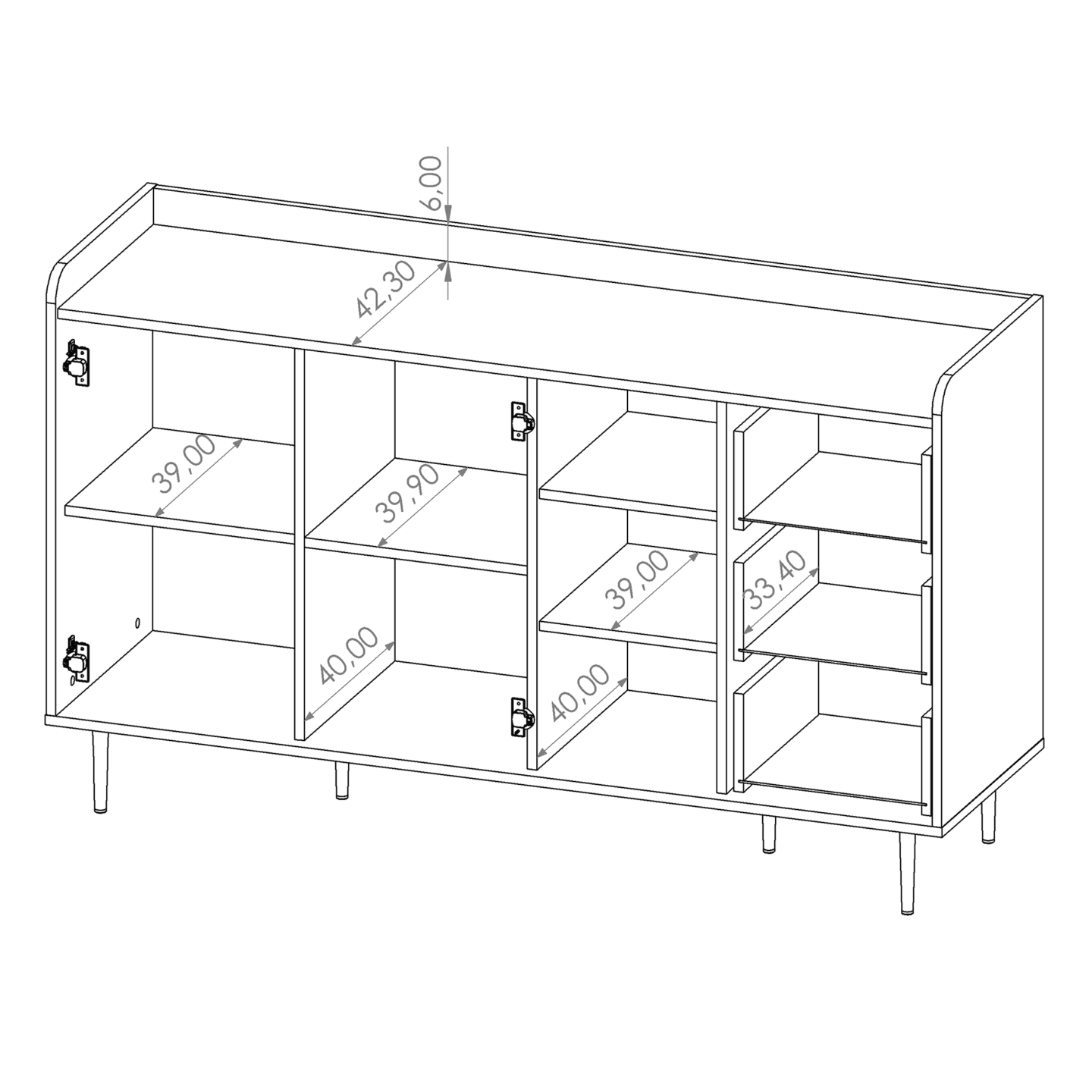 Komoda Rino 150 cm Brandy Castello