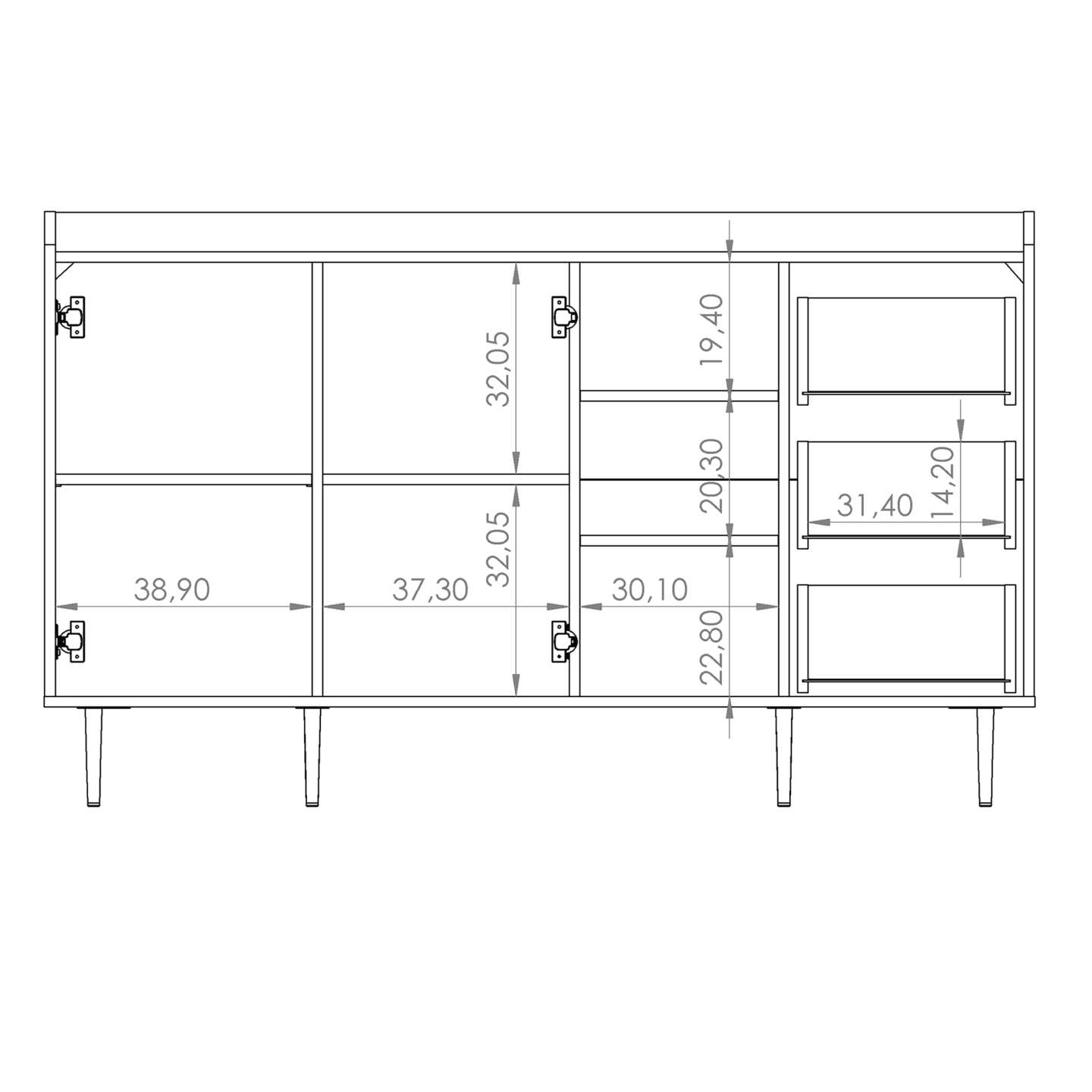Komoda Rino 150 cm Brandy Castello