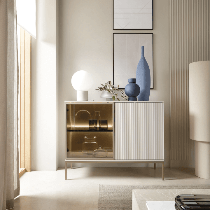 Komoda Royal Kaszmir 104 cm Elegancka Nowoczesna dwudrzwiowa z oświetleniem Led - zdjęcie 2