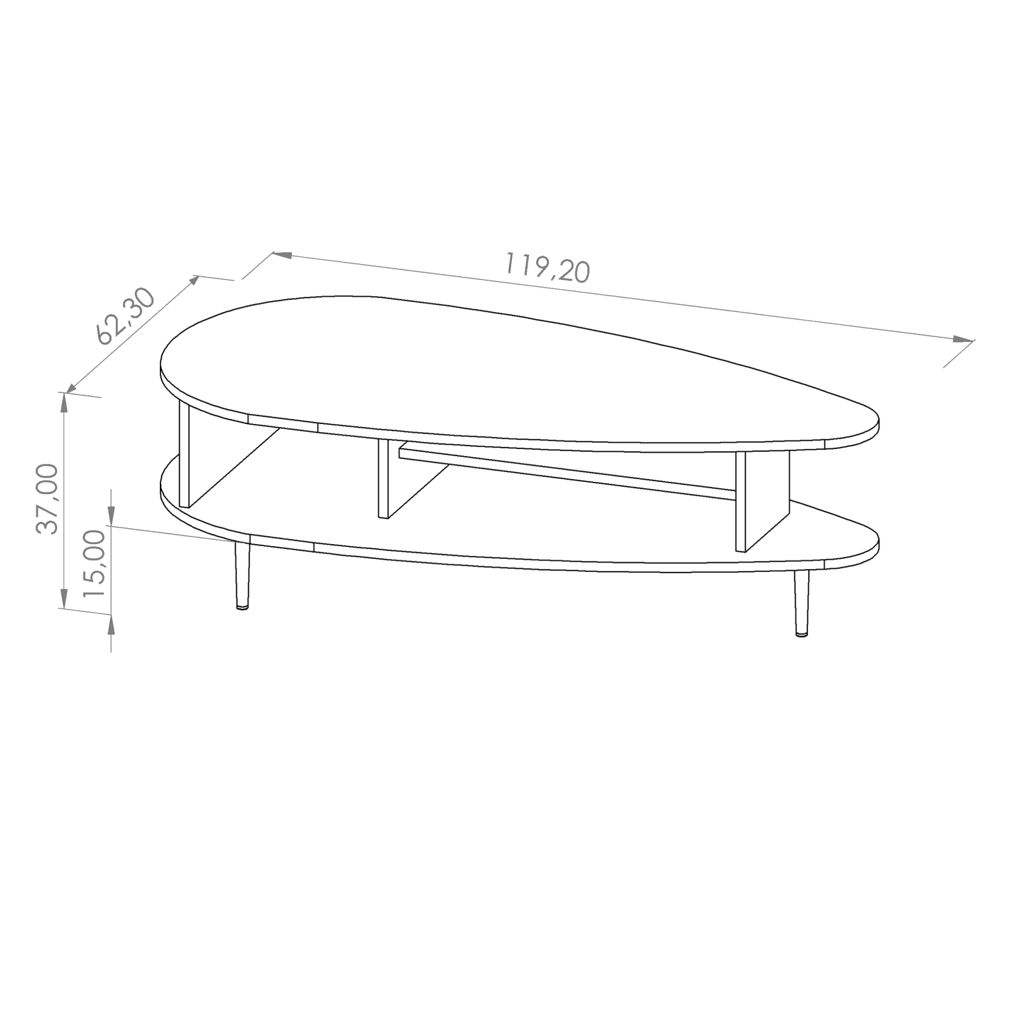 Ława Rino 120 cm Brandy Castello
