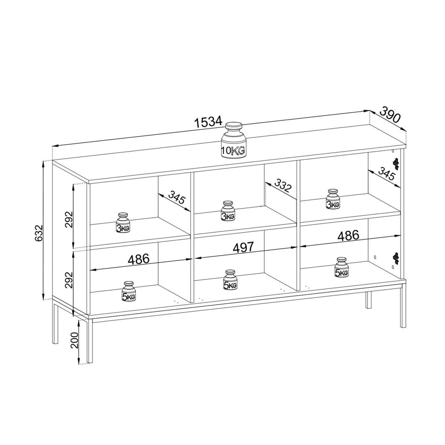Komoda Royal 154 cm kaszmir