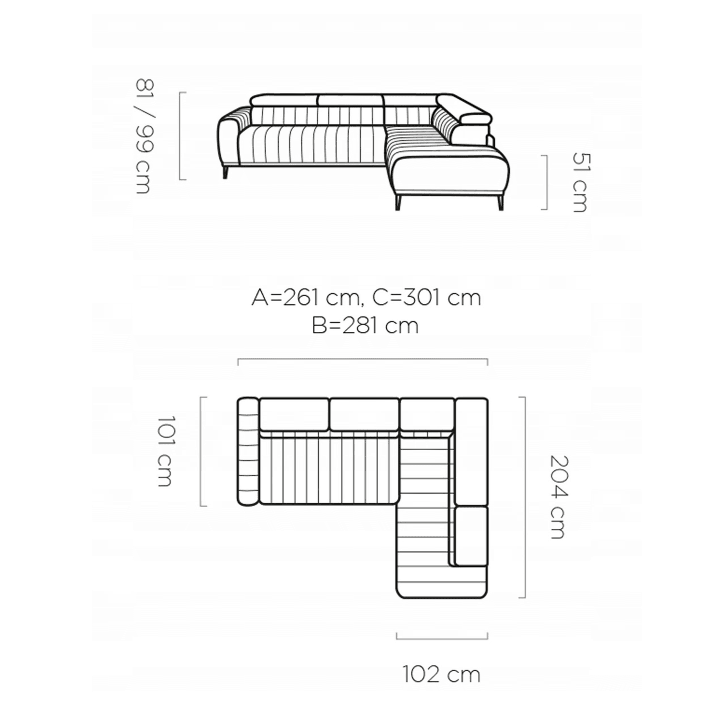 Narożnik Gandi L160
